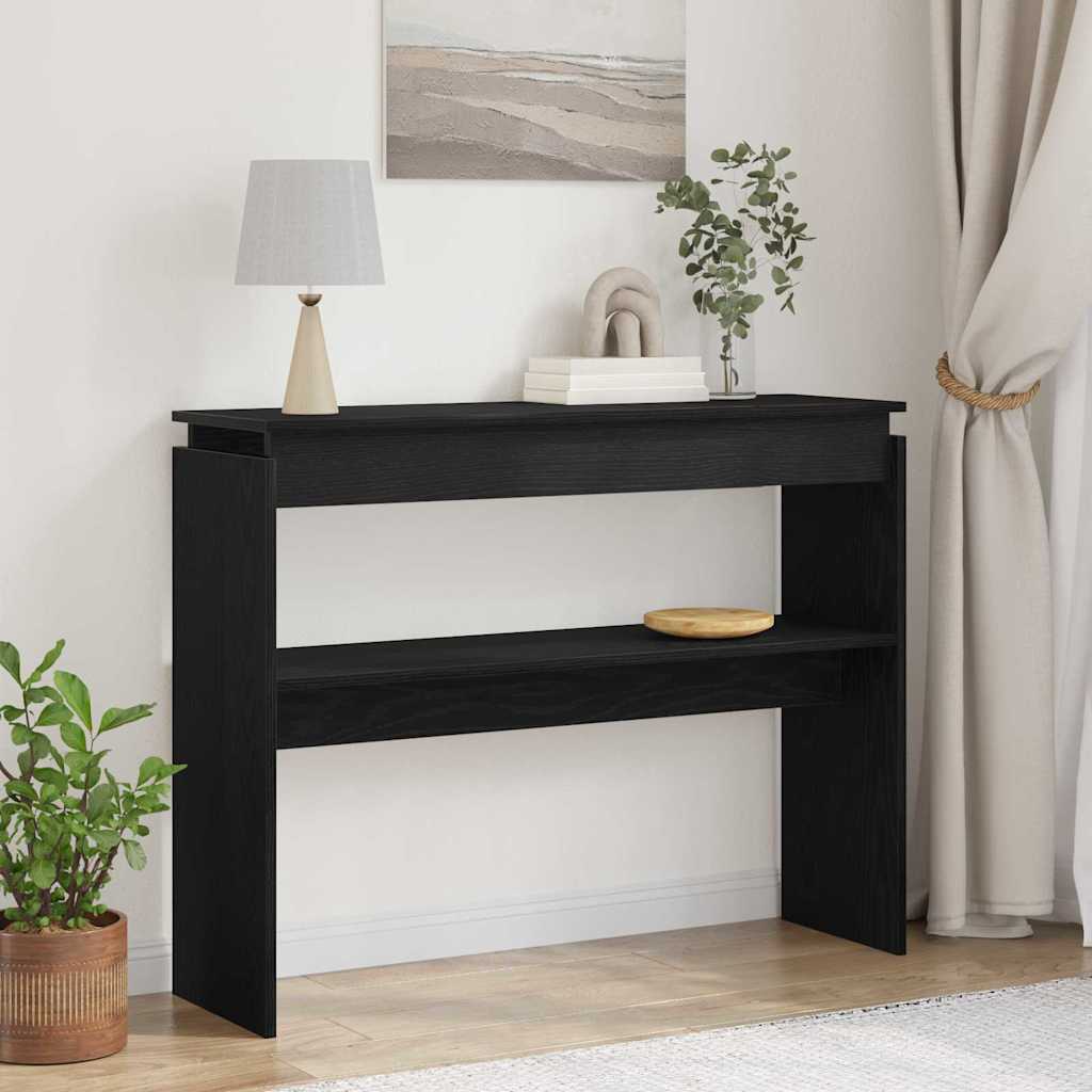 Tavolo consolle Rovere nero 80 x 30 x 102 cm Legno multistrato