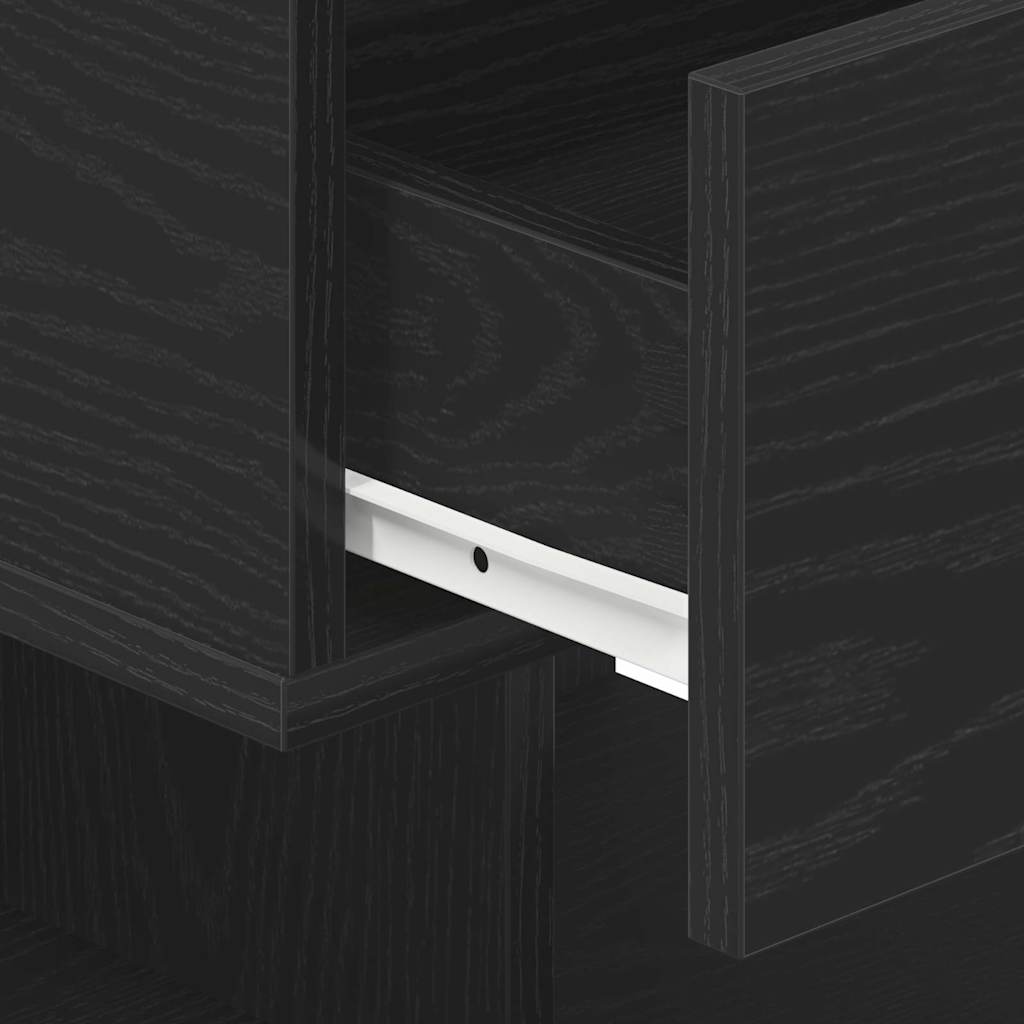 Armadio da Notte Rovere Nero 40 x 35 x 65 cm