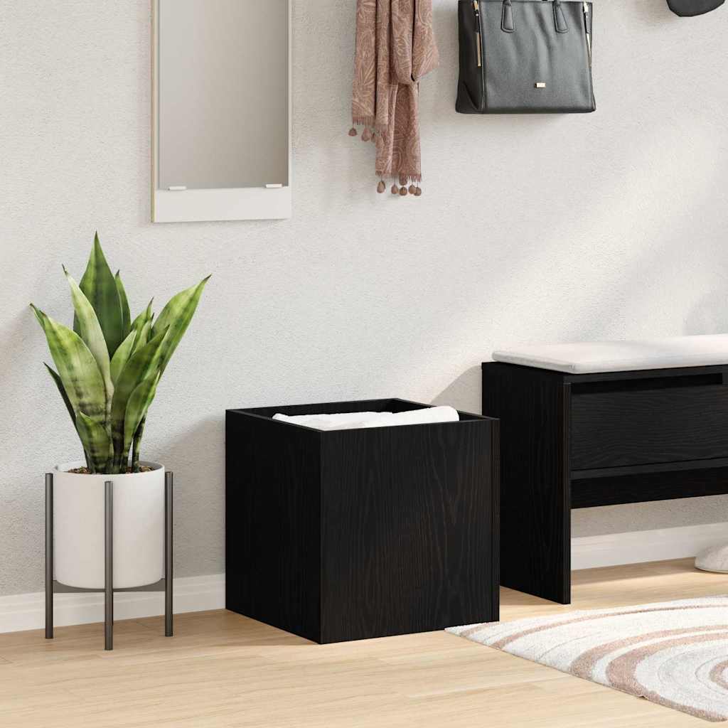 Scatola per vasi Rovere nero 40 x 40 x 40 cm Legno multistrato