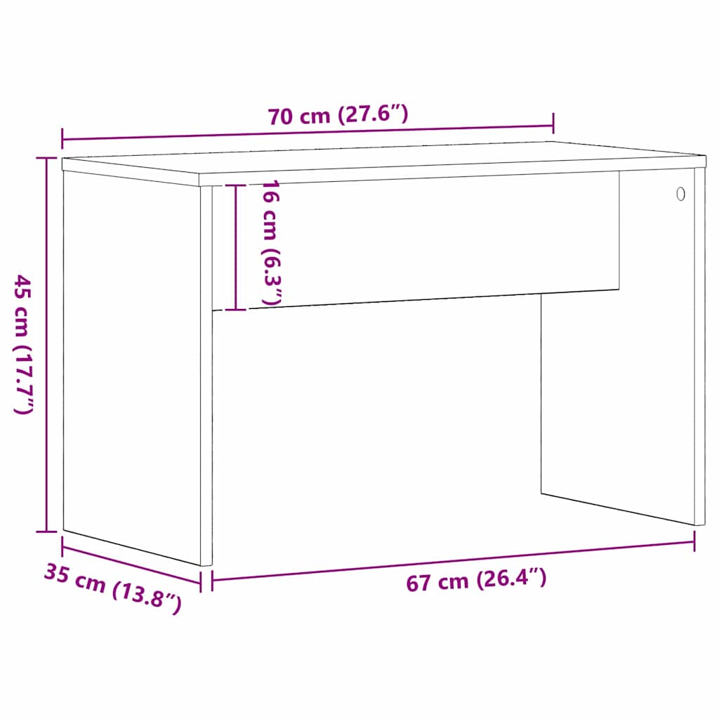 Sgabello da dressare Rovere nero 70 x 35 x 45 cm