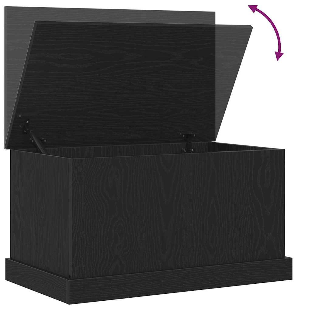 Scatola di Stoccaggio Rovere nero 70 x 40 x 28 cm
