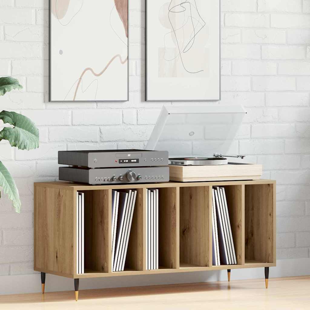 Mobile porta vinili rovere artigianale 100 x 38 x 48 cm
