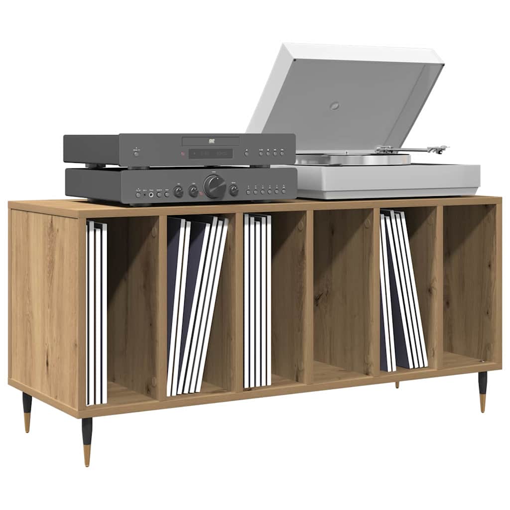 Mobile porta vinili rovere artigianale 100 x 38 x 48 cm