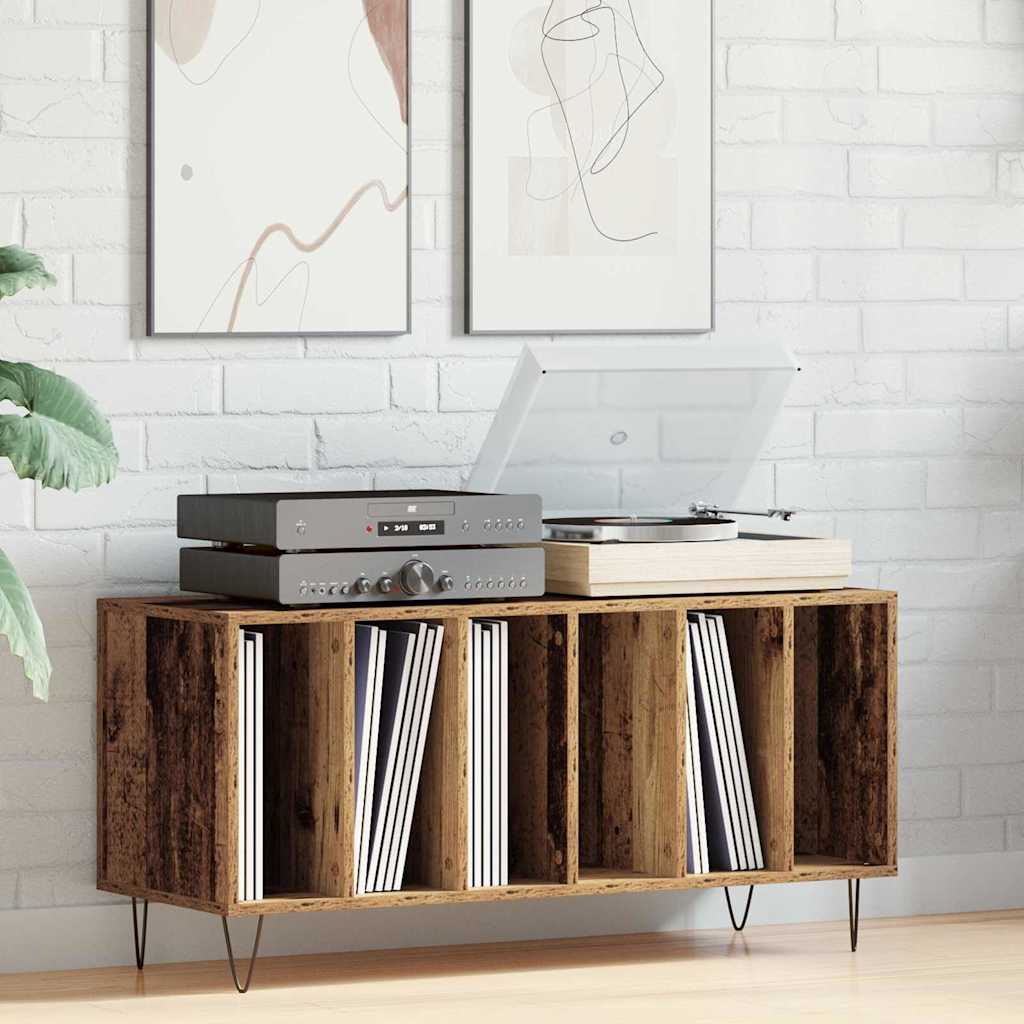 Mobile porta vinili rovere artigianale 100 x 38 x 48 cm