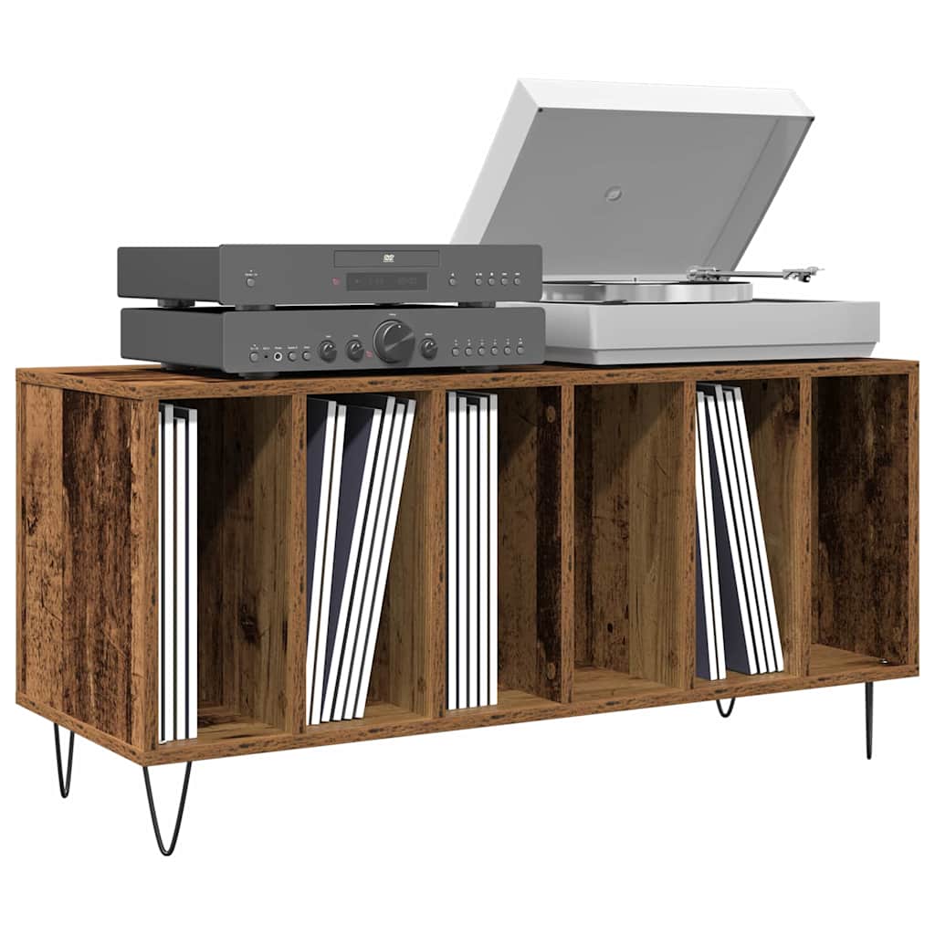 Mobile porta vinili rovere artigianale 100 x 38 x 48 cm