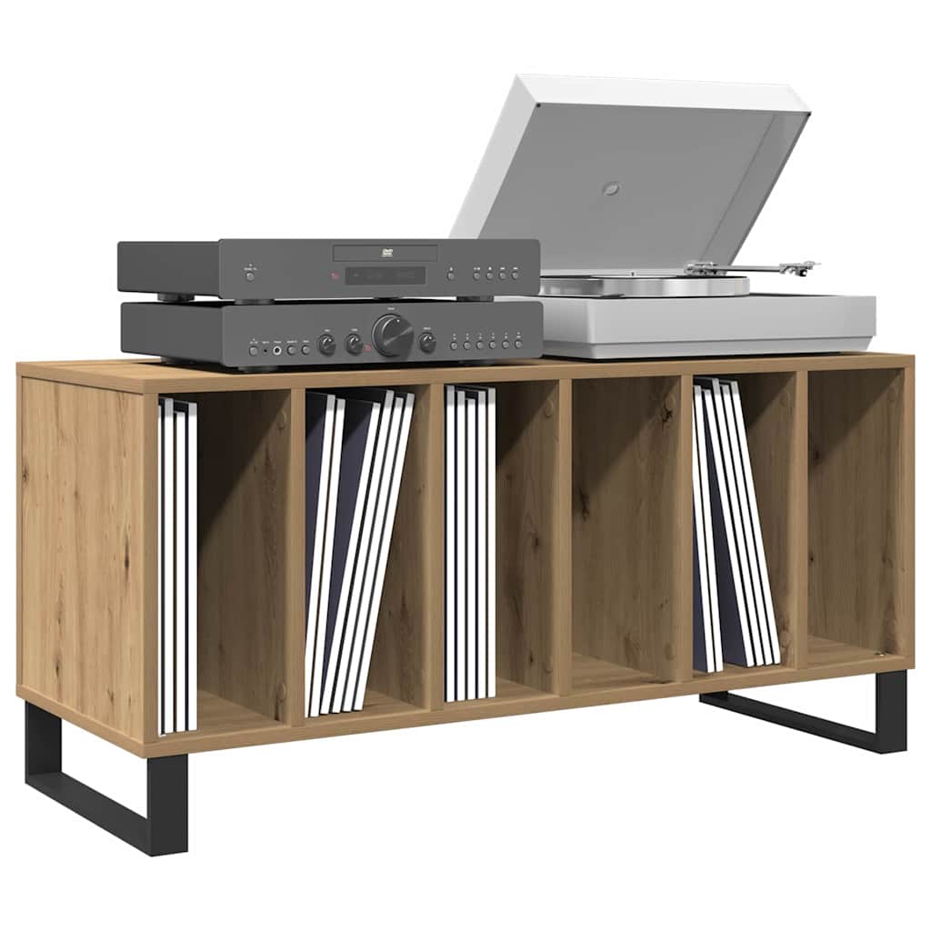 Mobile porta vinili rovere artigianale 100 x 38 x 48 cm
