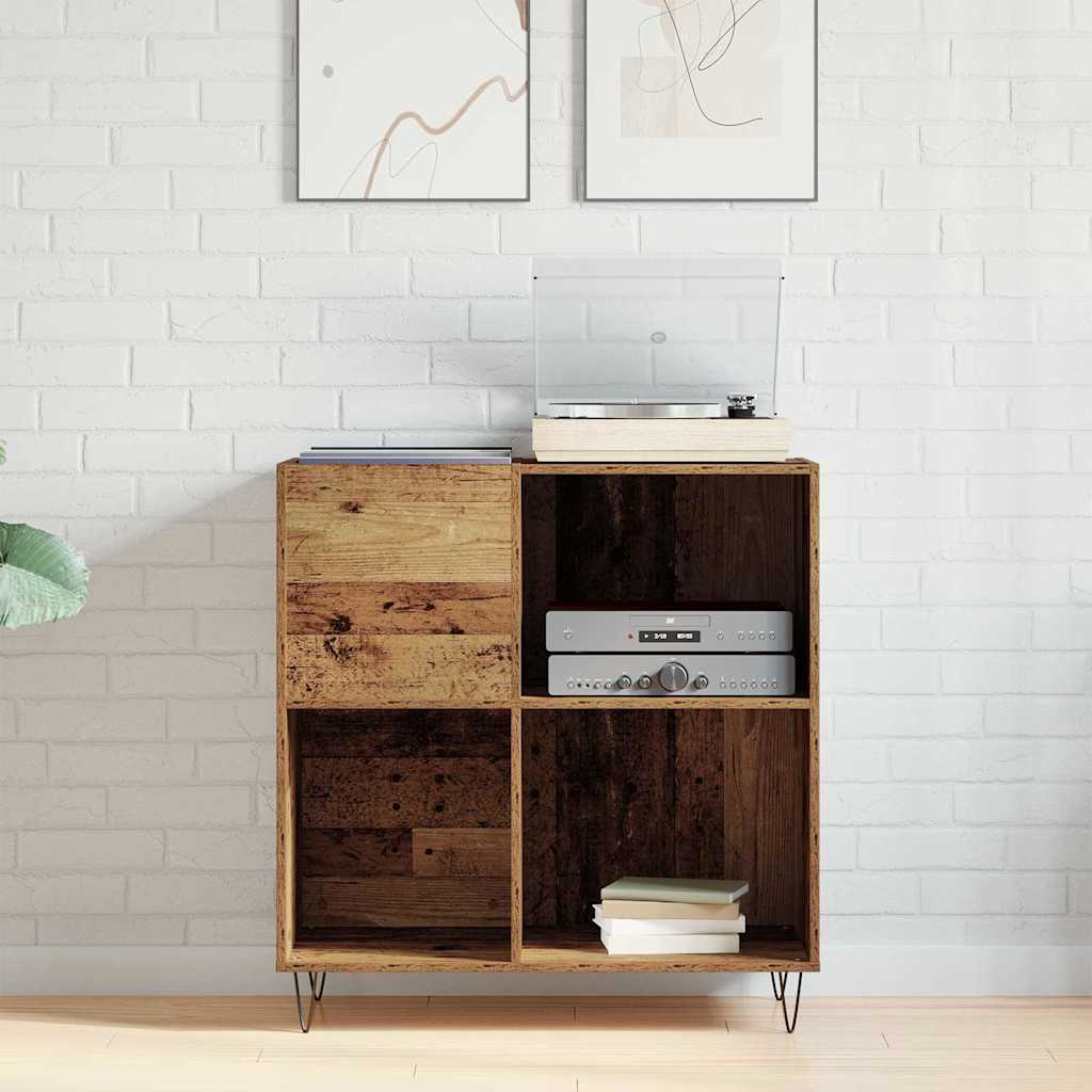 Mobile porta vinili rovere artigianale 85 x 38 x 89 cm