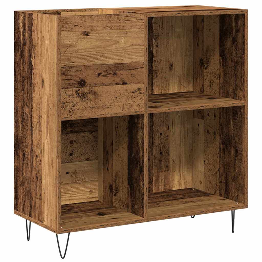 Mobile porta vinili rovere artigianale 85 x 38 x 89 cm