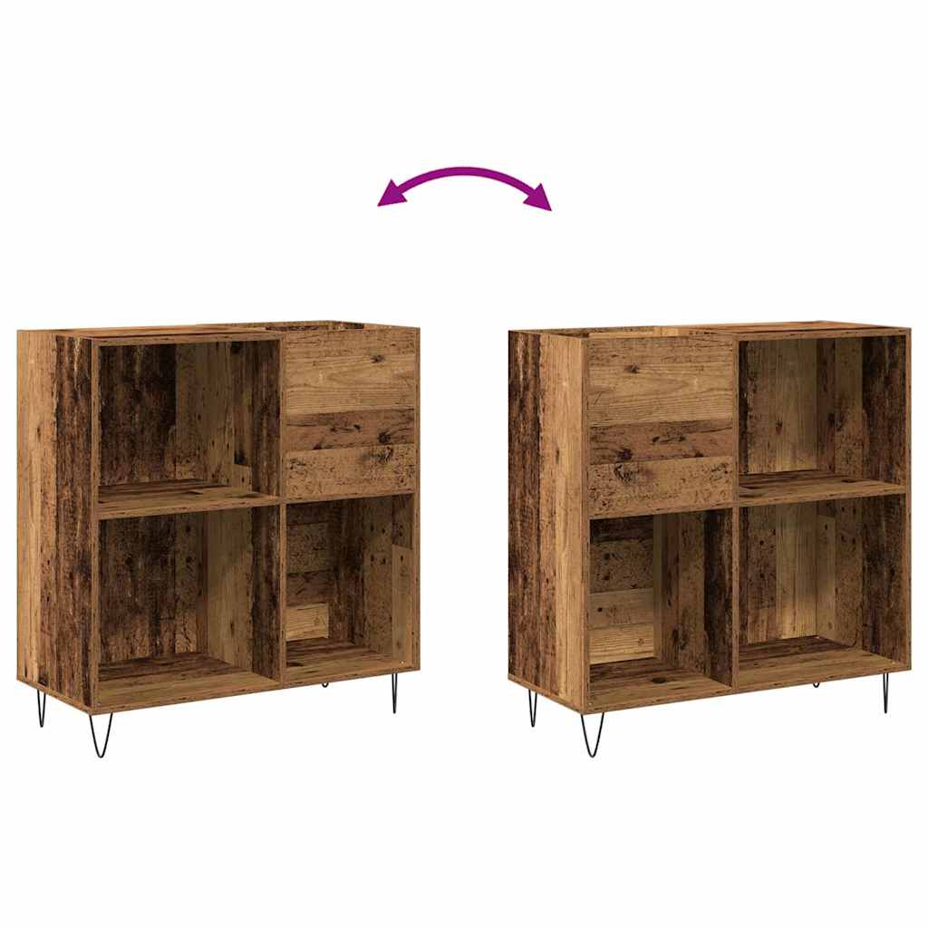 Mobile porta vinili rovere artigianale 85 x 38 x 89 cm