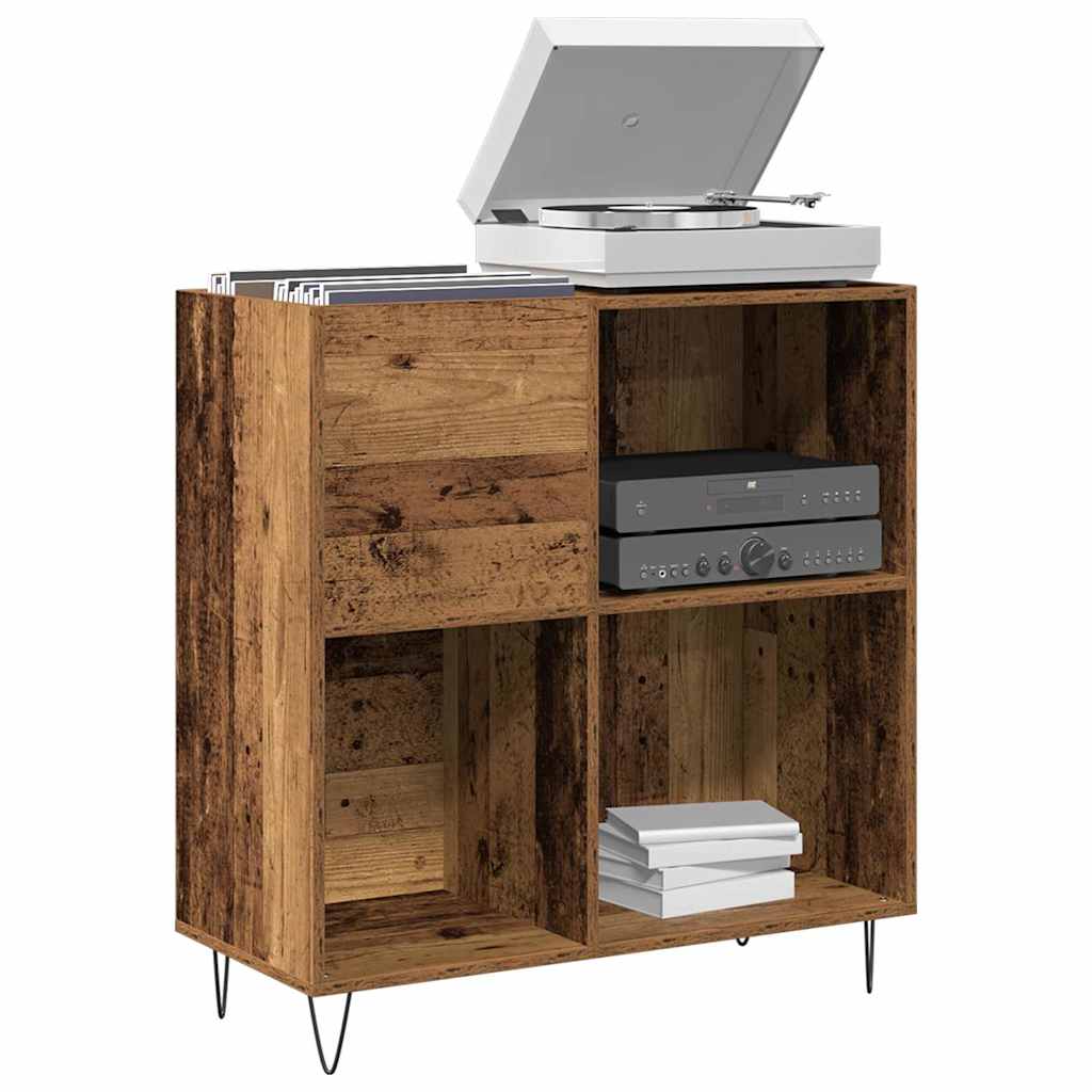 Mobile porta vinili rovere artigianale 85 x 38 x 89 cm