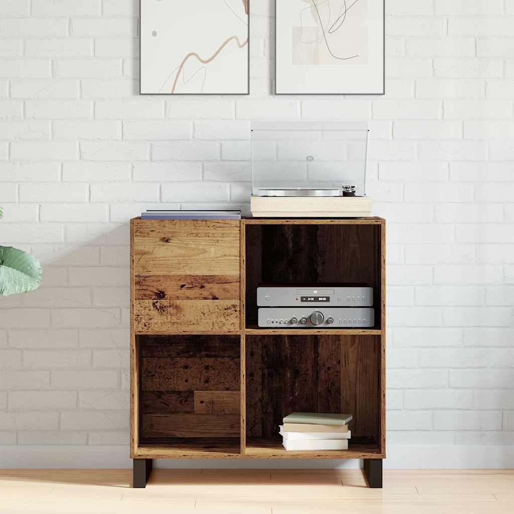 Mobile porta vinili rovere artigianale 85 x 38 x 89 cm