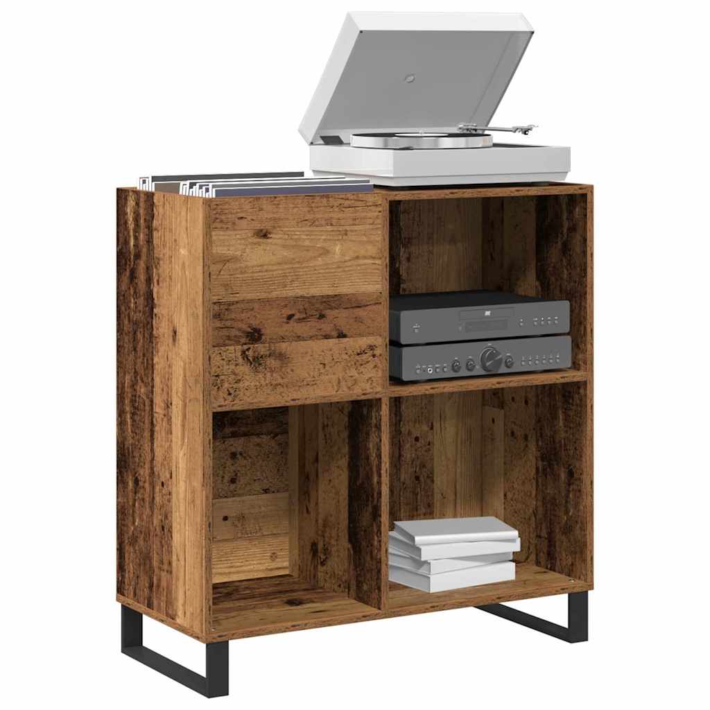 Mobile porta vinili rovere artigianale 85 x 38 x 89 cm