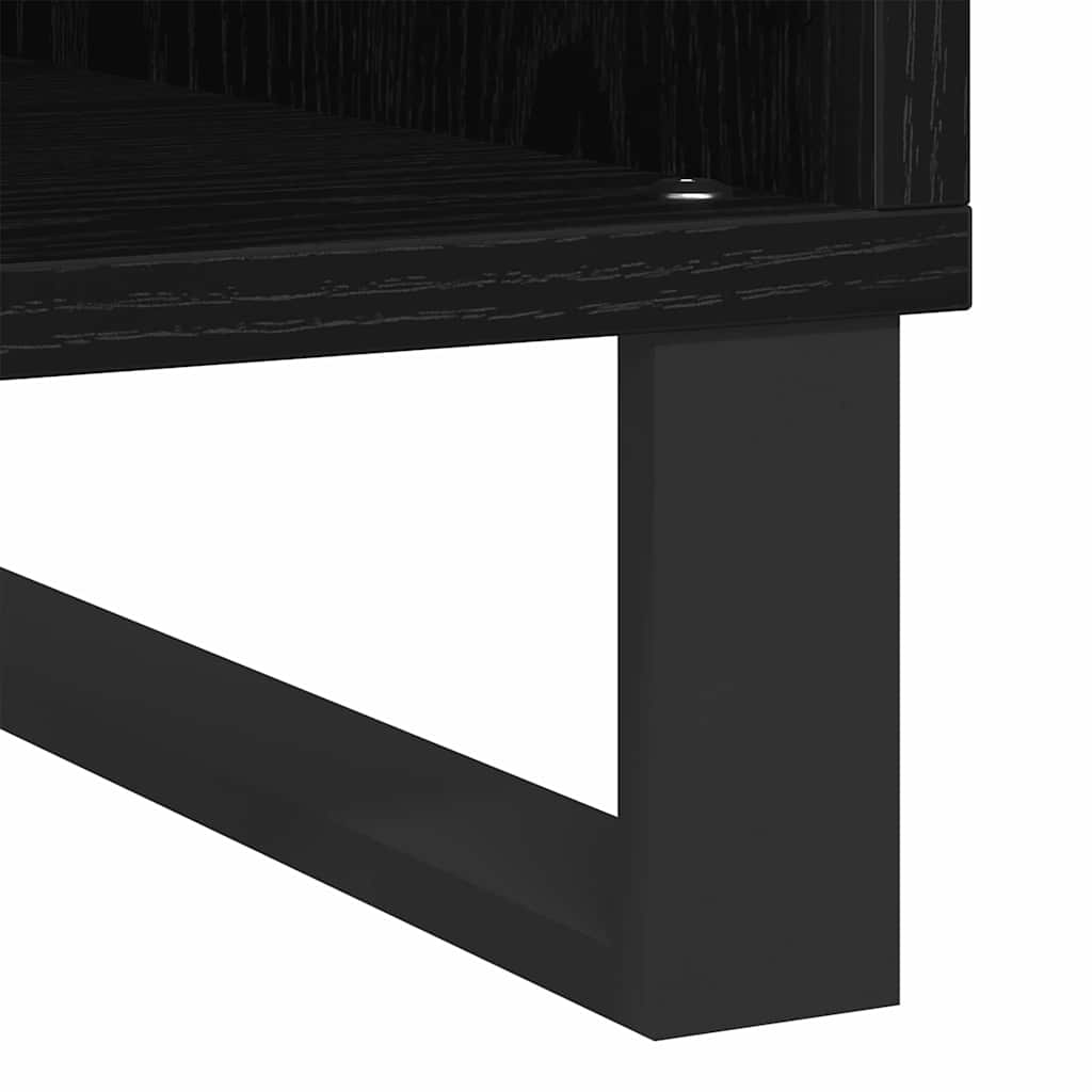 Mobile porta vinili con lo scaffale Rovere nero 85 x 38 x 89 cm
