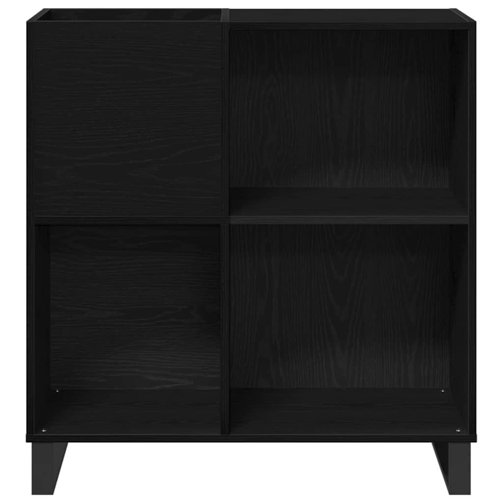 Mobile porta vinili con lo scaffale Rovere nero 85 x 38 x 89 cm