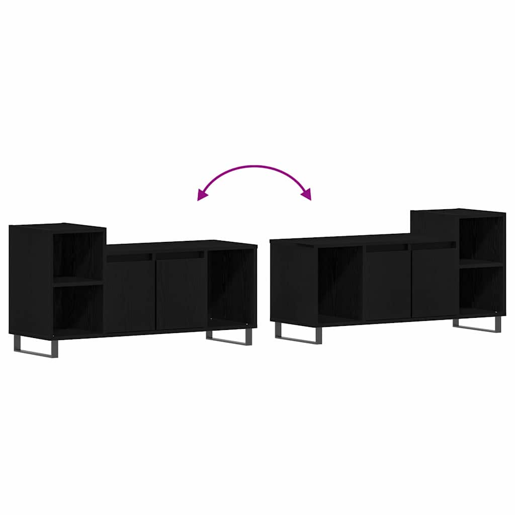 Mobile TV Rovere nero 100 x 35 x 55 cm Legno multistrato