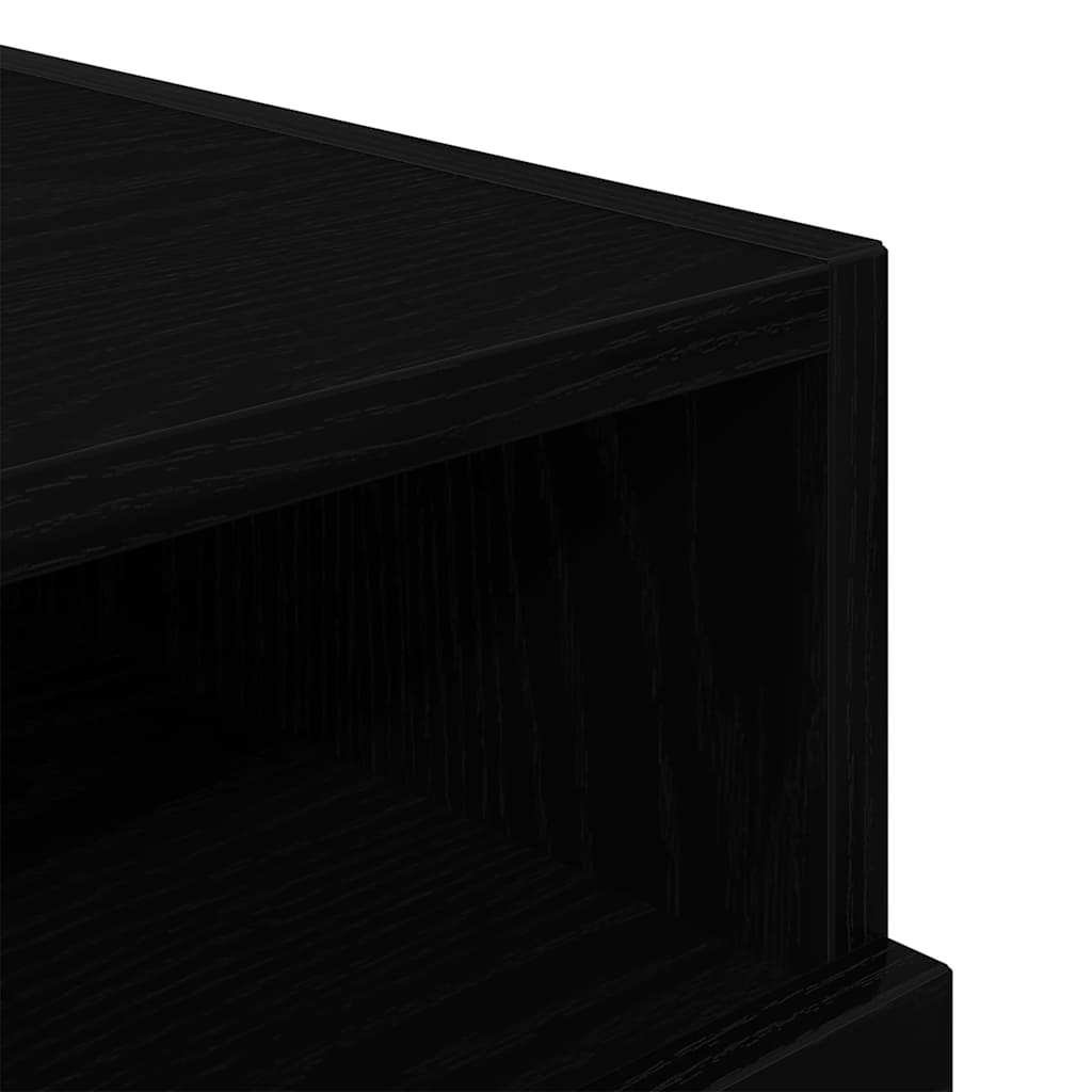 Armadio da Notte Rovere Nero 40 x 39 x 37 cm