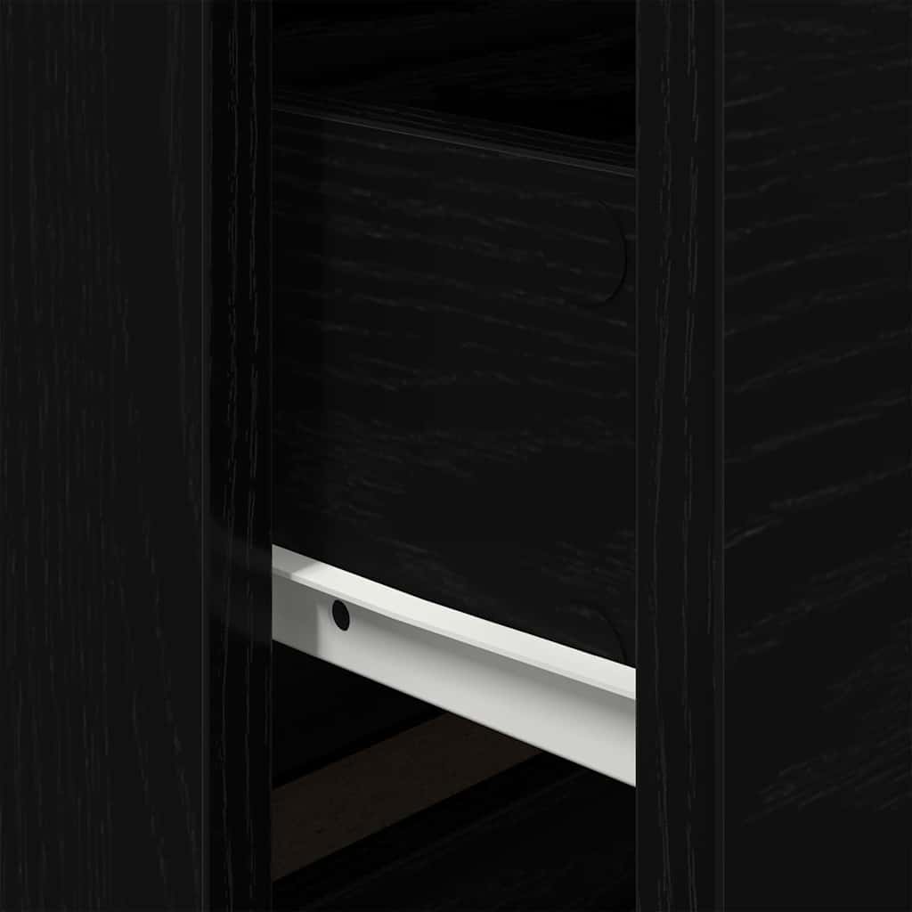 Armadio da Notte Rovere Nero 50 x 39 x 41 cm