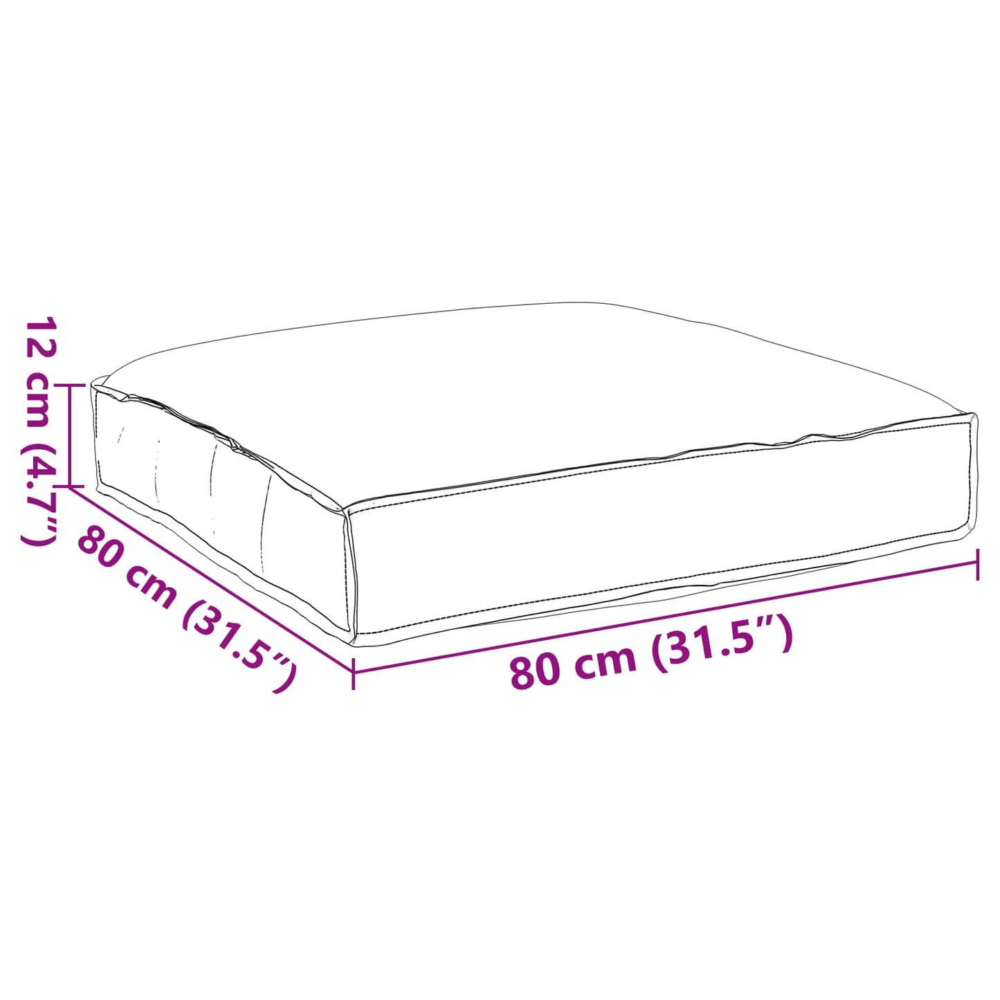 Cuscino Rosso Vino 80 x 80 x 12 cm Tessuto Oxford | homemem39