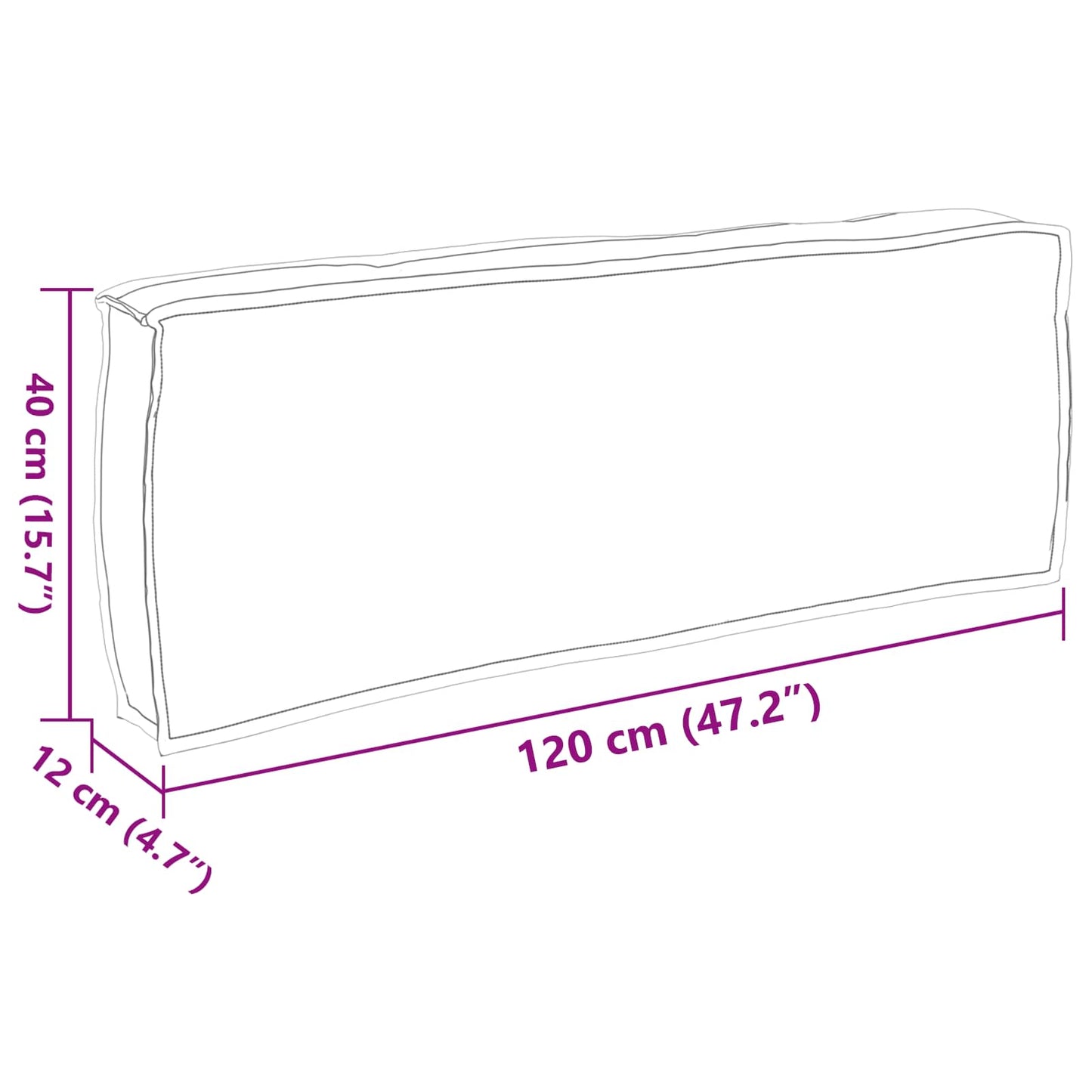 Cuscino Crema 120 x 40 x 12 cm Tessuto Oxford | homemem39