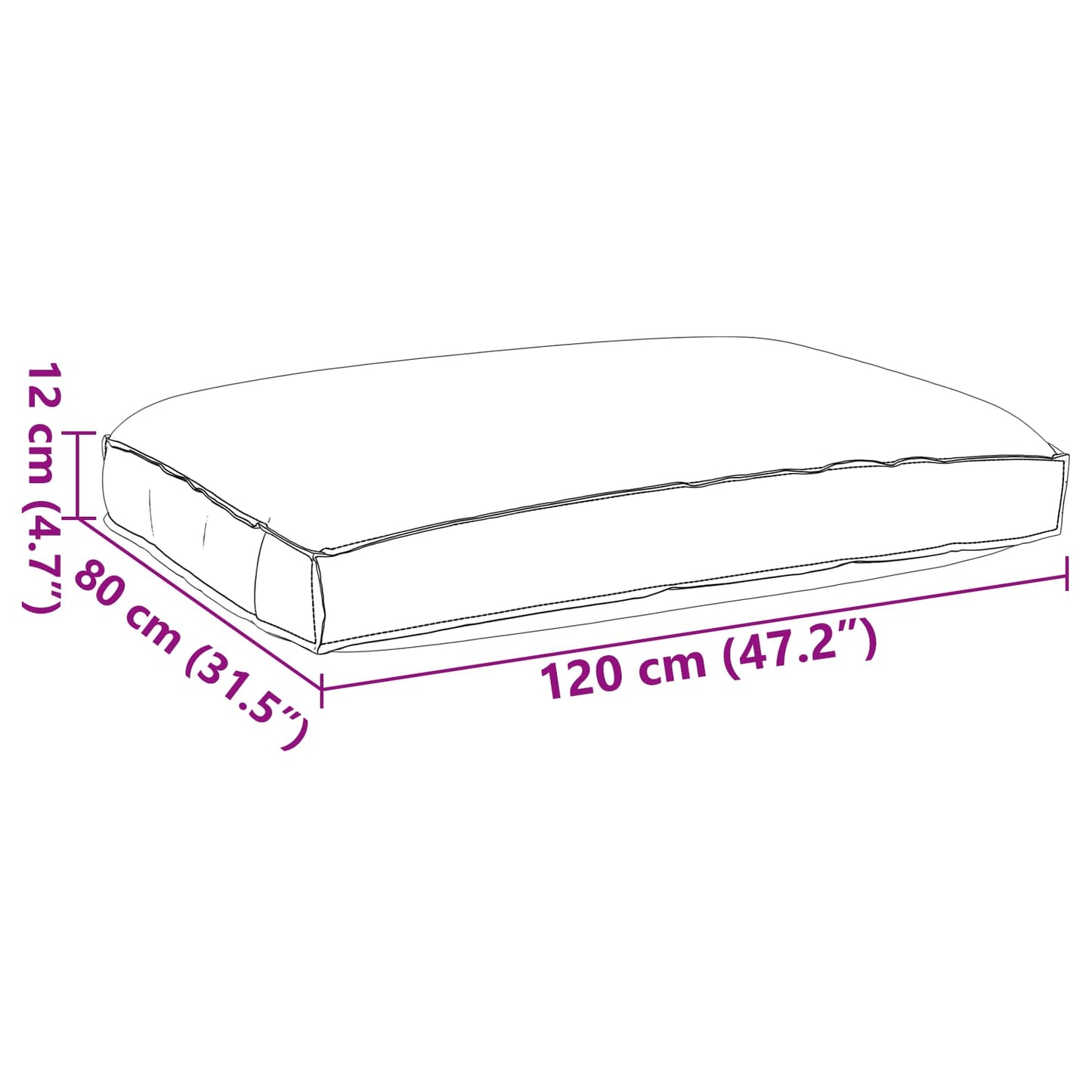 Cuscino Blu Reale 120 x 80 x 12 cm Tessuto Oxford | homemem39