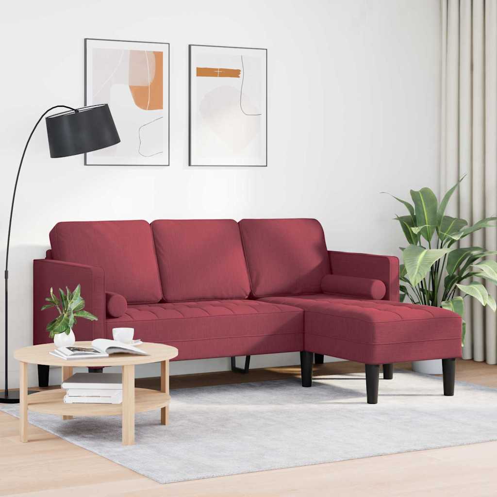 Set di divani Rosso vino 173 x 131 x 67 cm Tessuto