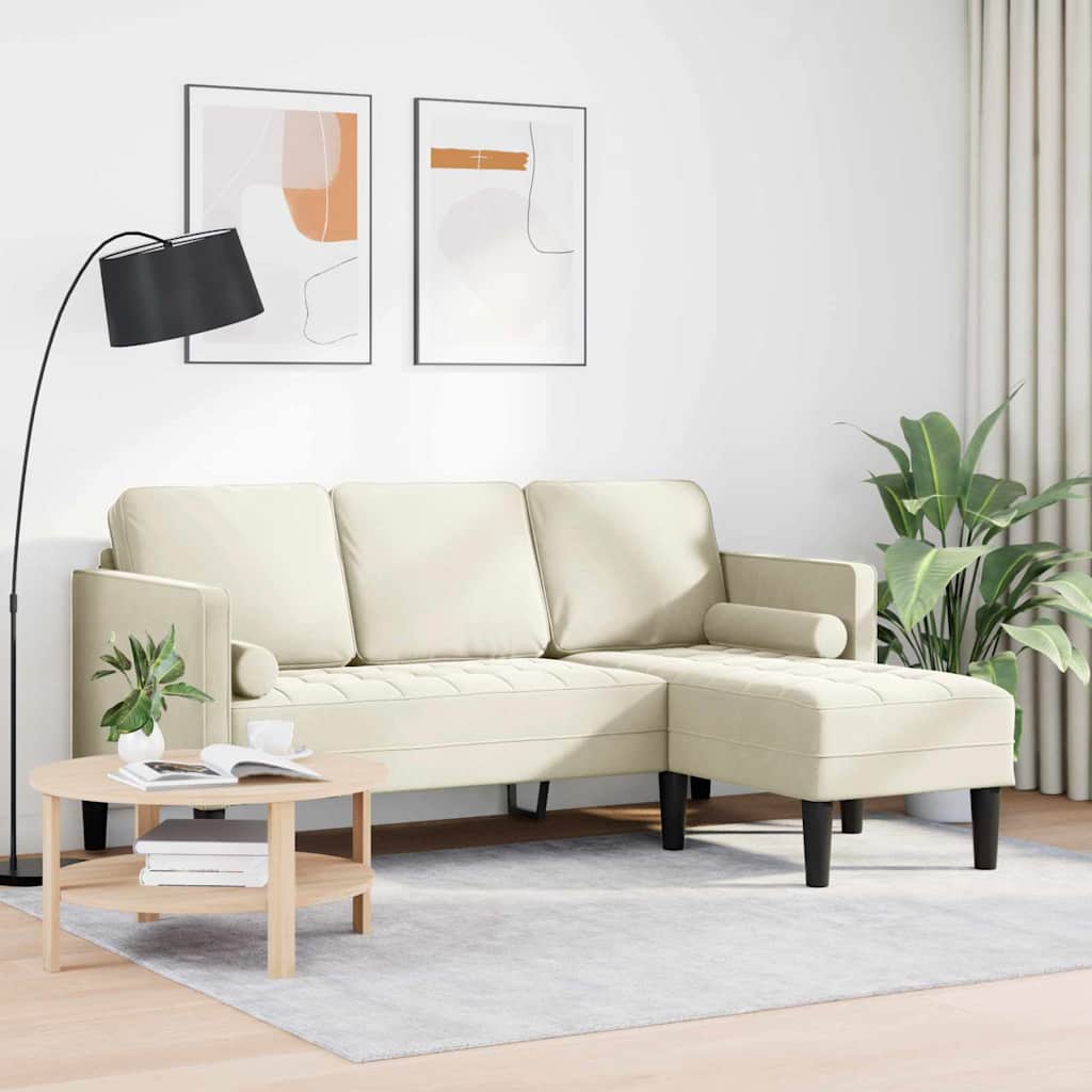 Set di divani Crema 173 x 131 x 67 cm Velluto