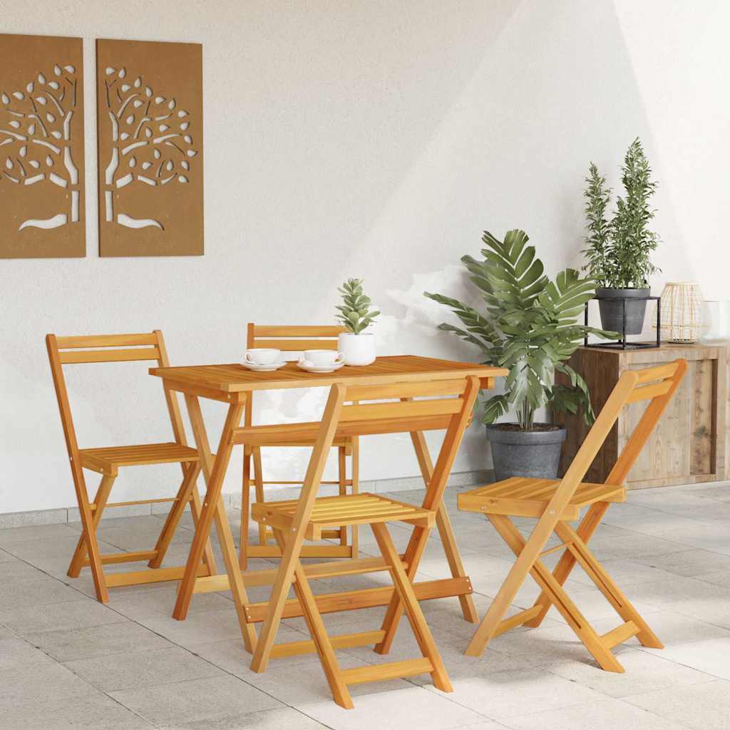 Set bistrot 5 pcs Marrone legno massello di acacia