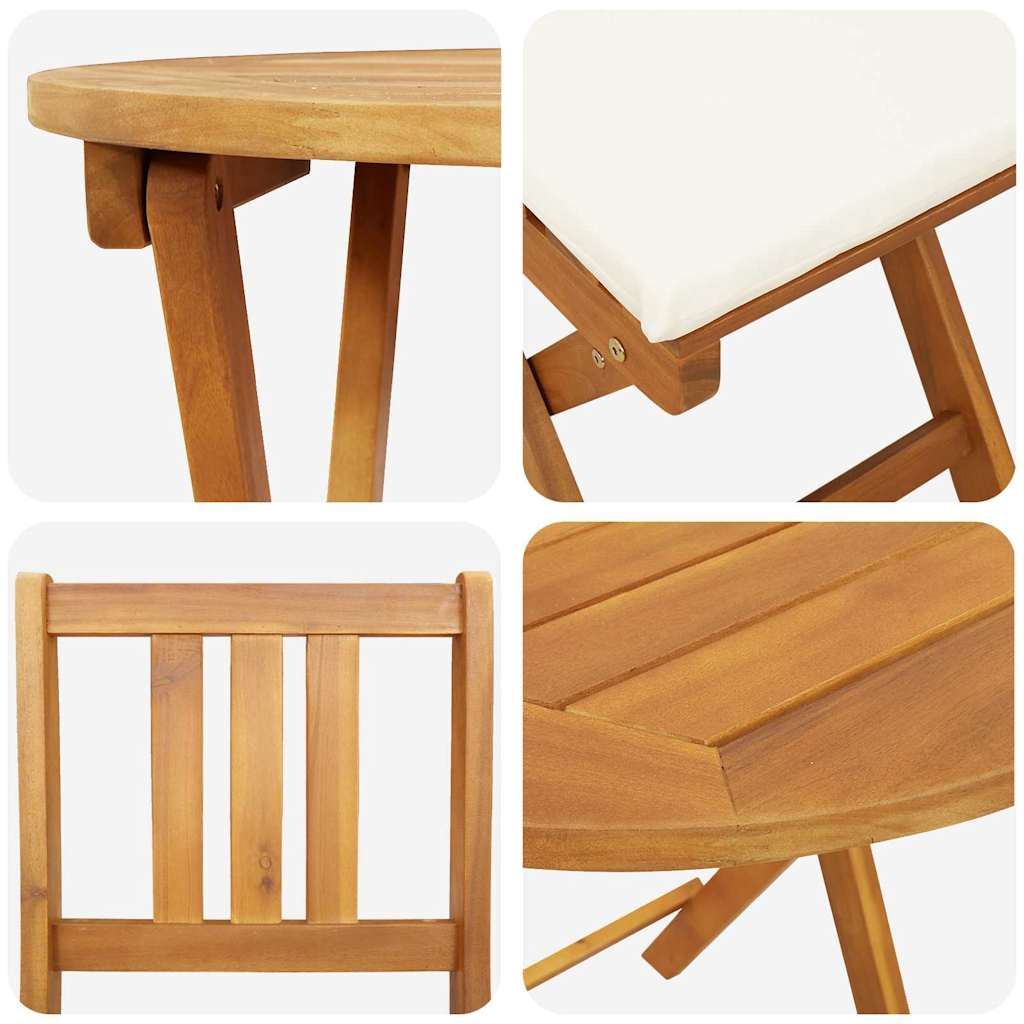 Set bistrot 3 pcs Marrone legno massello di acacia