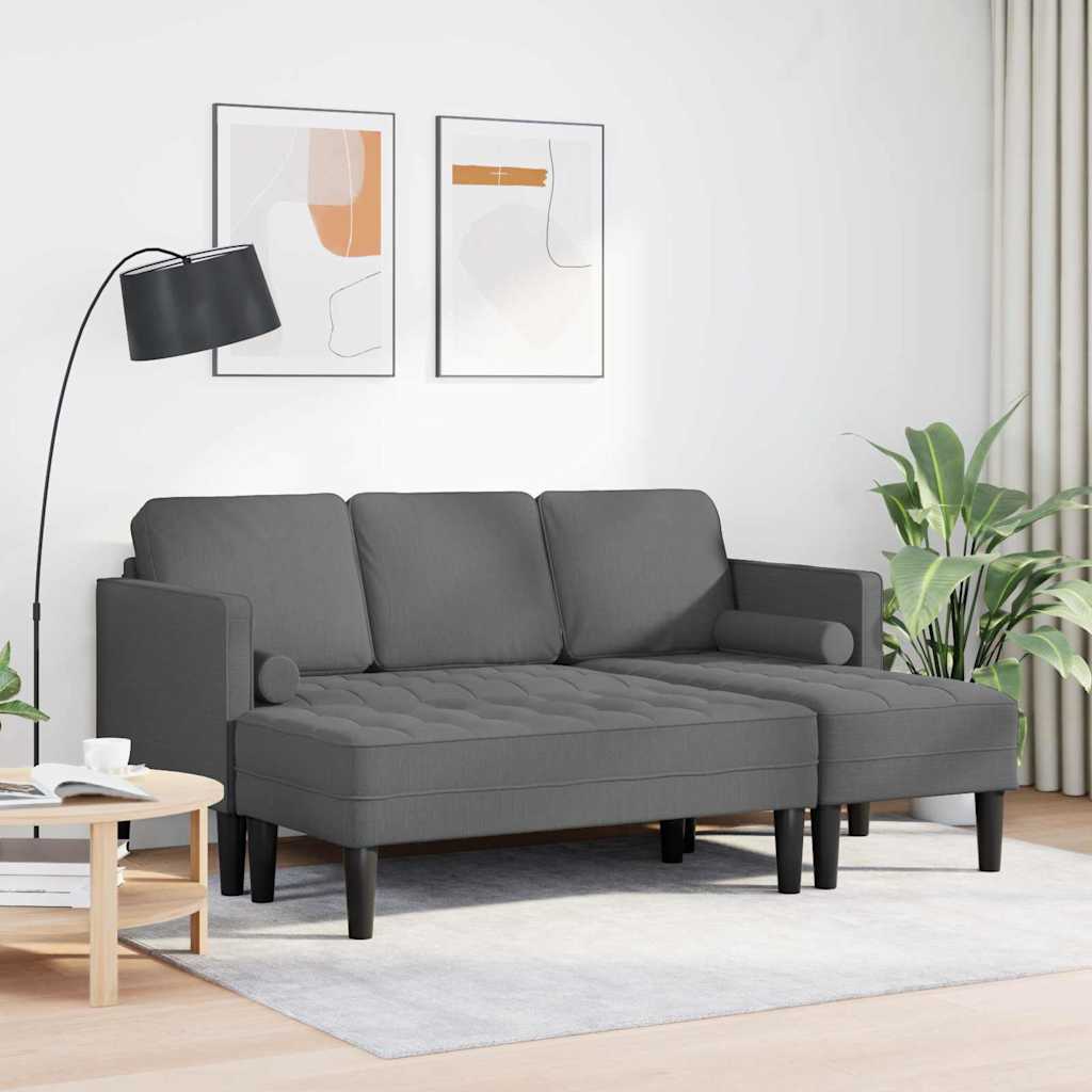 Set di divani 2 pcs Grigio scuro 173 x 131 x 67 cm Tessuto