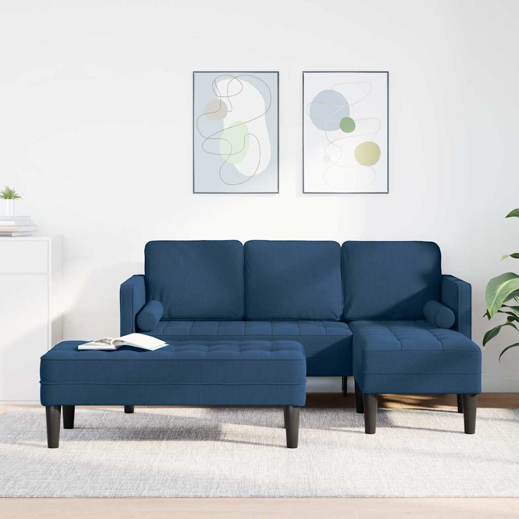 Set di divani 2 pcs Blu 173 x 131 x 67 cm Tessuto
