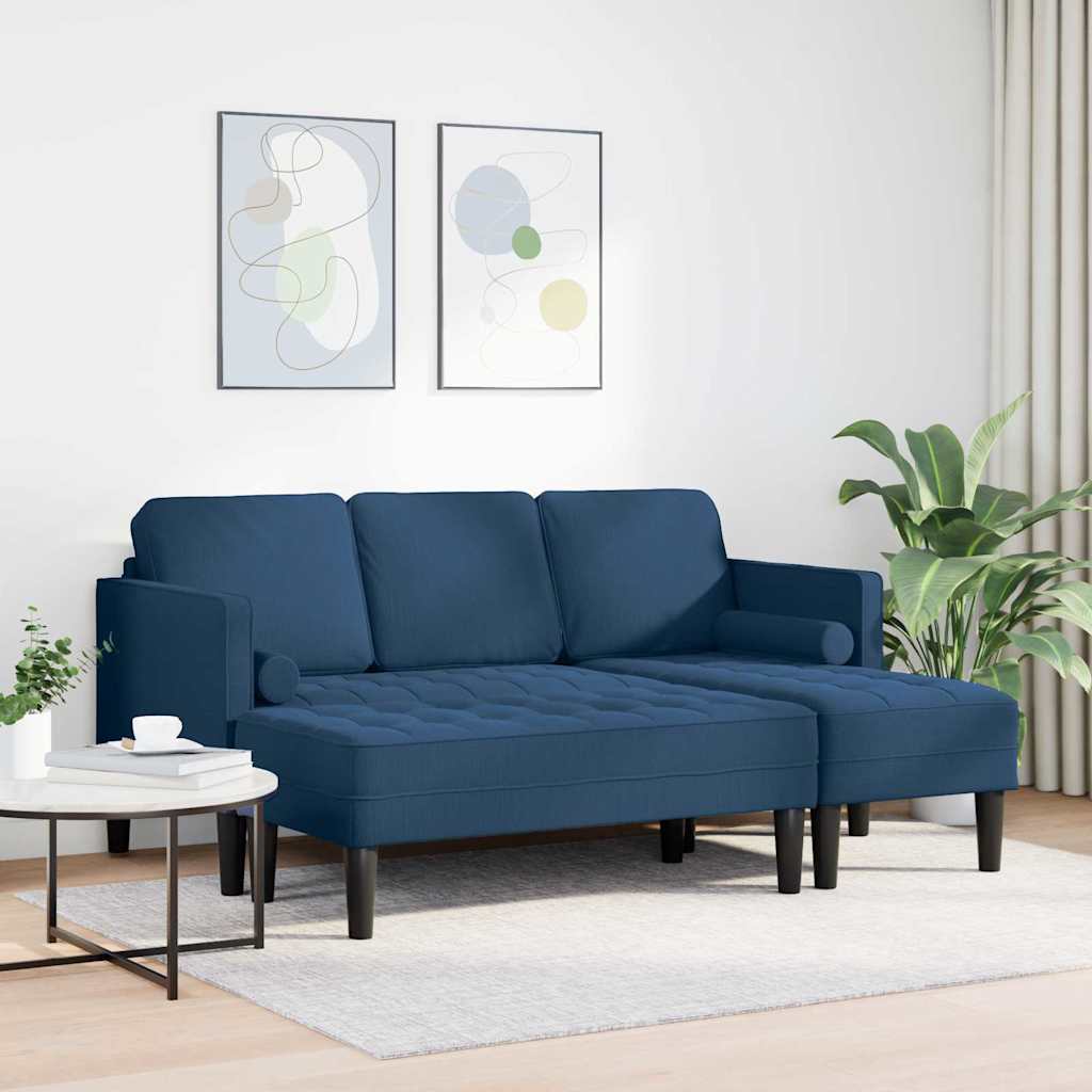 Set di divani 2 pcs Blu 173 x 131 x 67 cm Tessuto