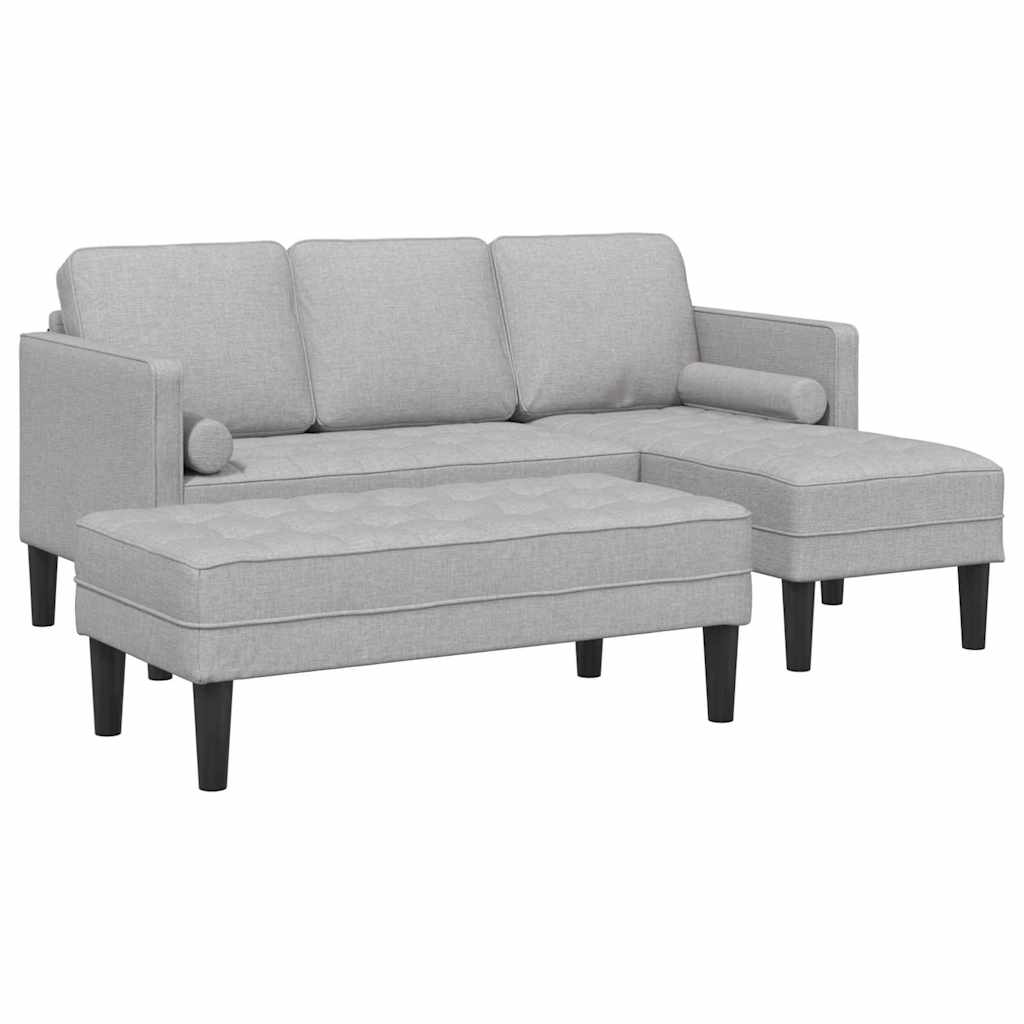 Set di divani 2 pcs Grigio nuvola 173 x 131 x 67 cm Tessuto