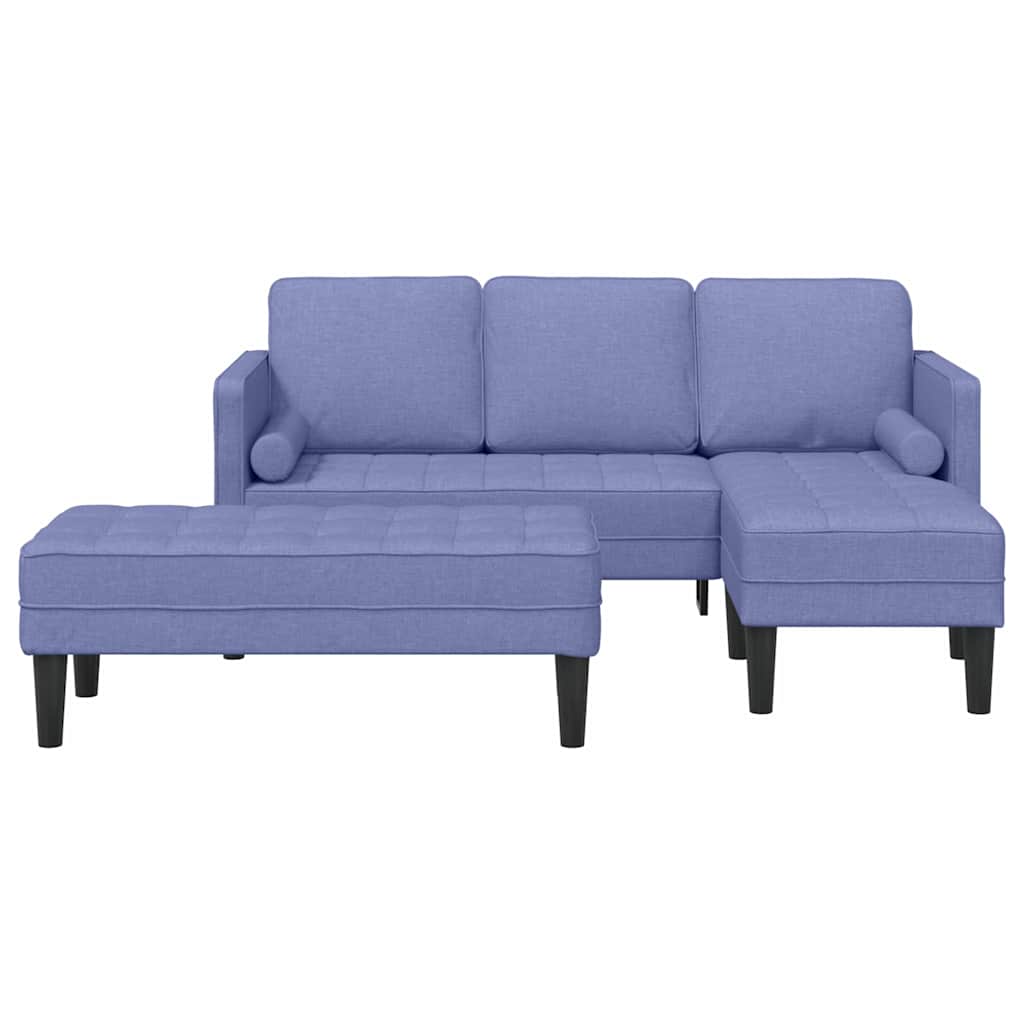 Set di divani 2 pcs Blu jeans 173 x 131 x 67 cm Tessuto