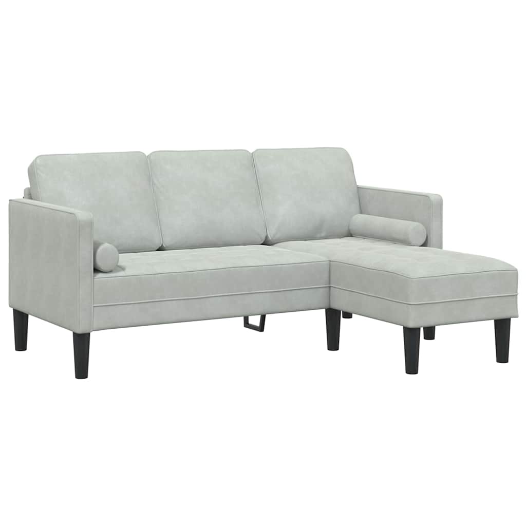 Set di divani 2 pcs Grigio chiaro 173 x 131 x 67 cm Velluto