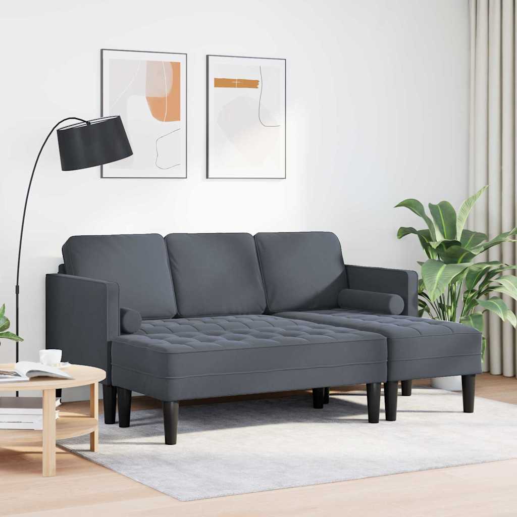 Set di divani 2 pcs Grigio scuro 173 x 131 x 67 cm Velluto