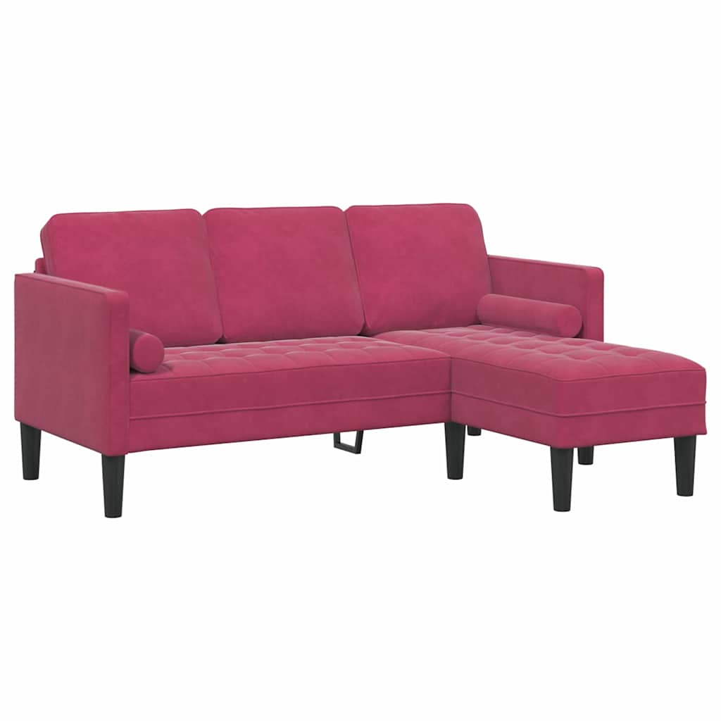 Set di divani 2 pcs Rosso vino 173 x 131 x 67 cm Velluto