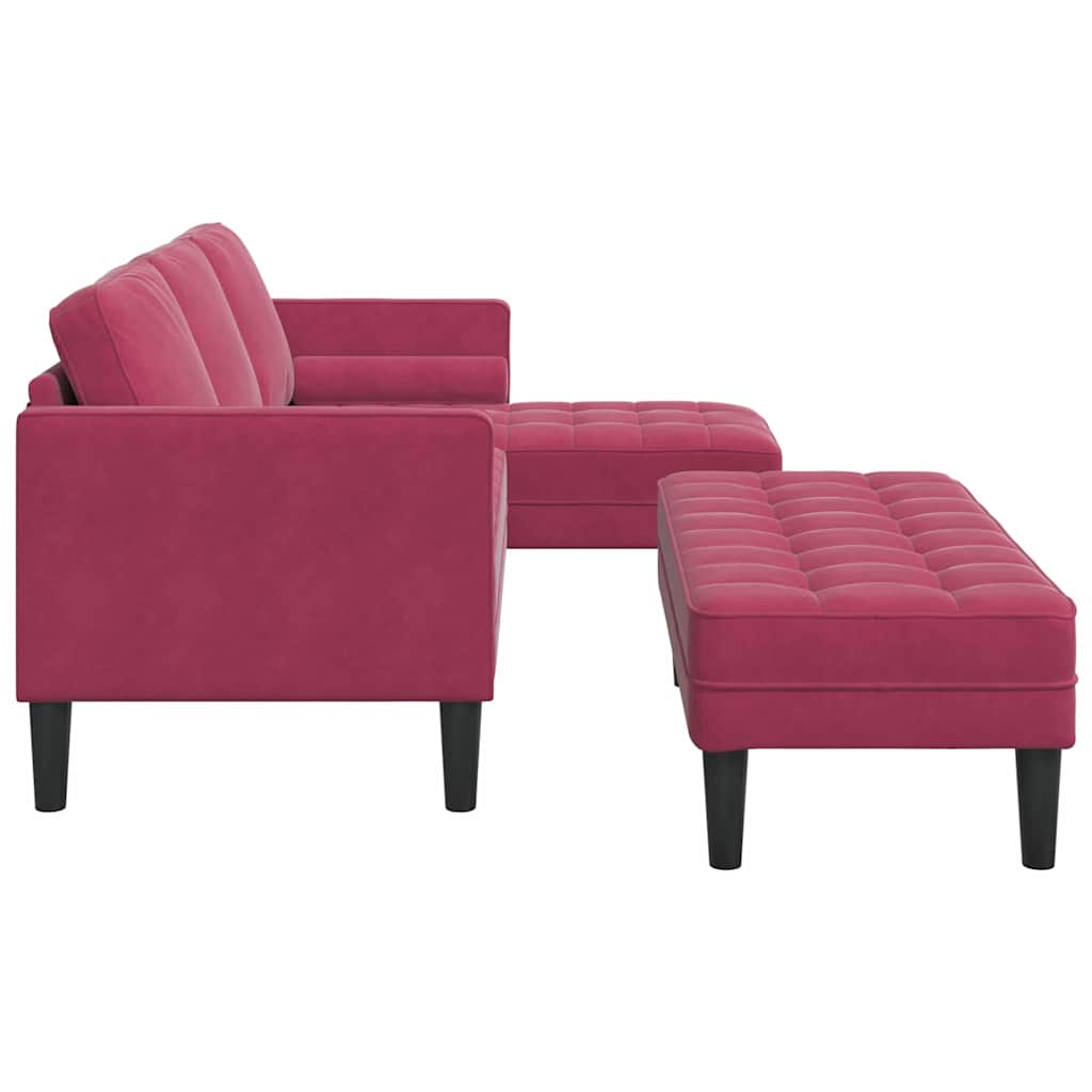 Set di divani 2 pcs Rosso vino 173 x 131 x 67 cm Velluto