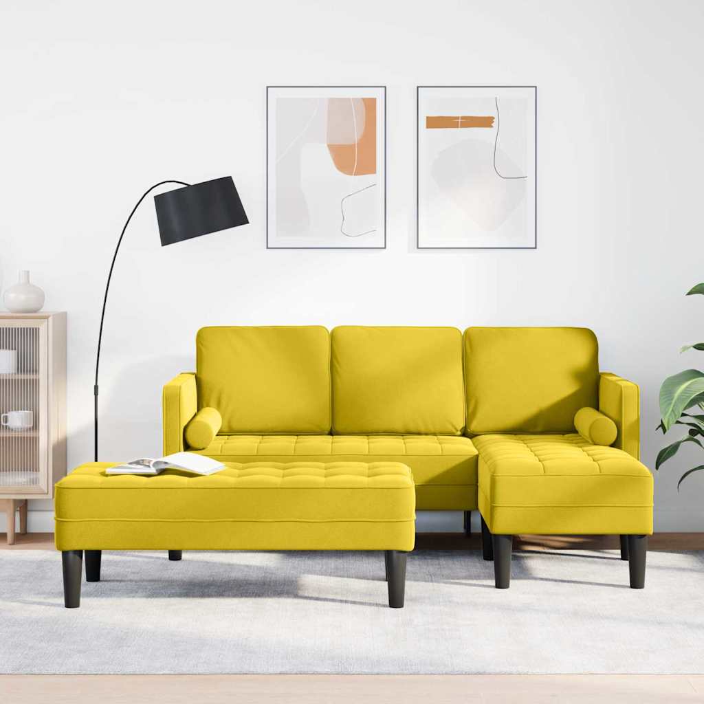 Set di divani 2 pcs Giallo 173 x 131 x 67 cm Velluto