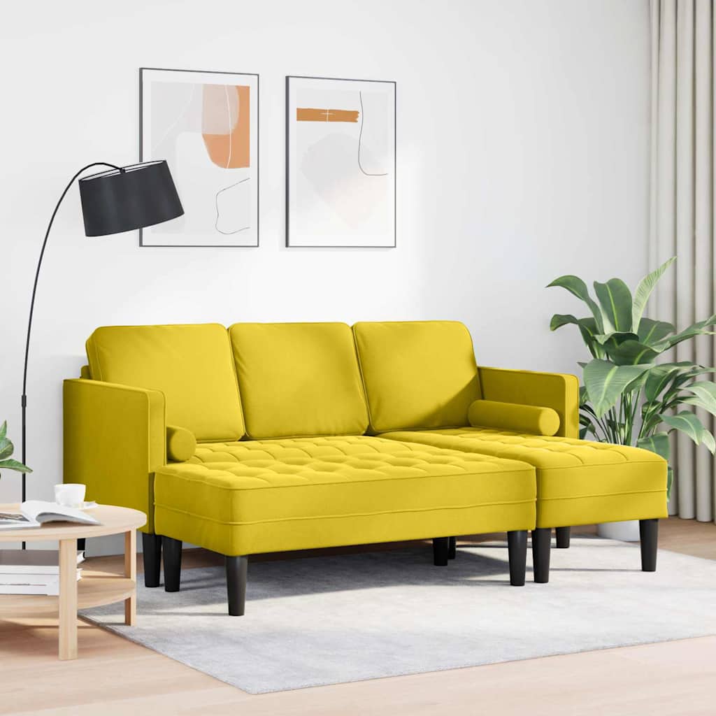 Set di divani 2 pcs Giallo 173 x 131 x 67 cm Velluto