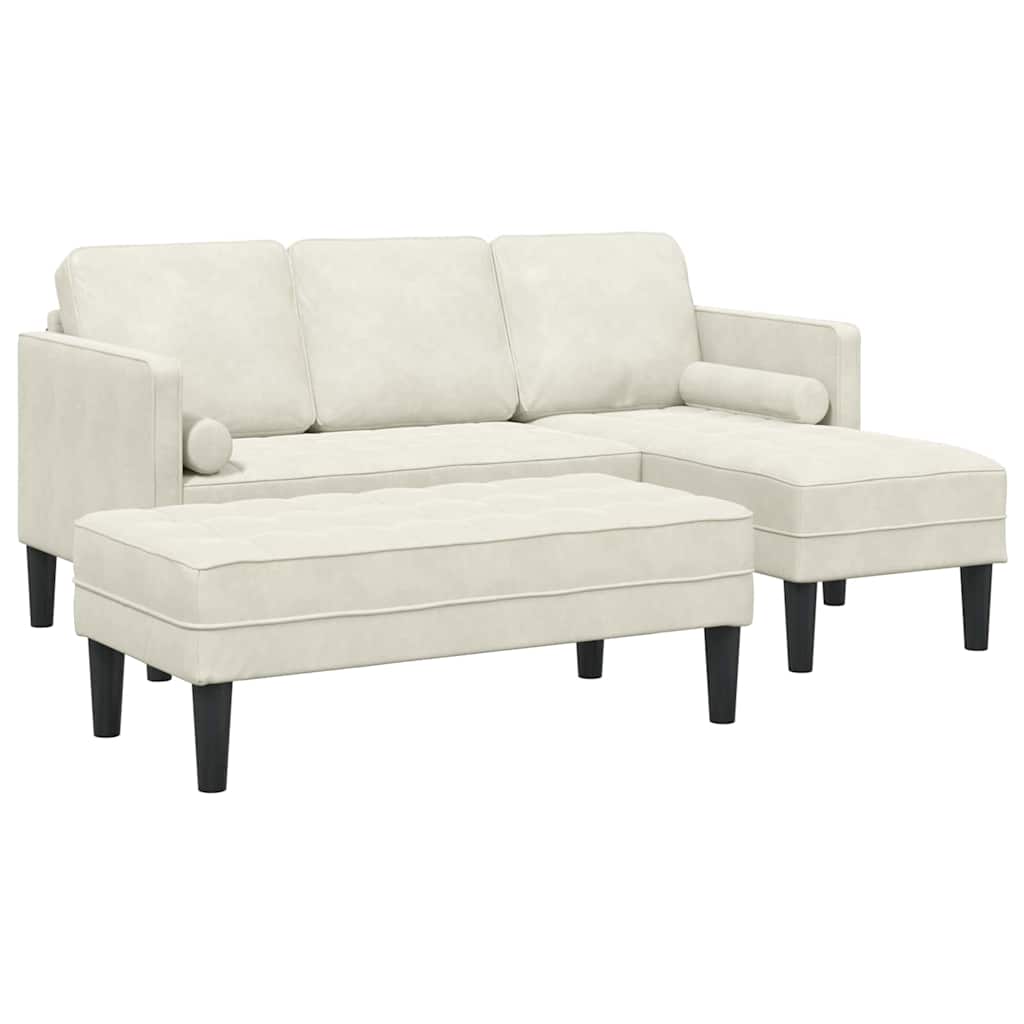Set di divani 2 pcs Crema 173 x 131 x 67 cm Velluto