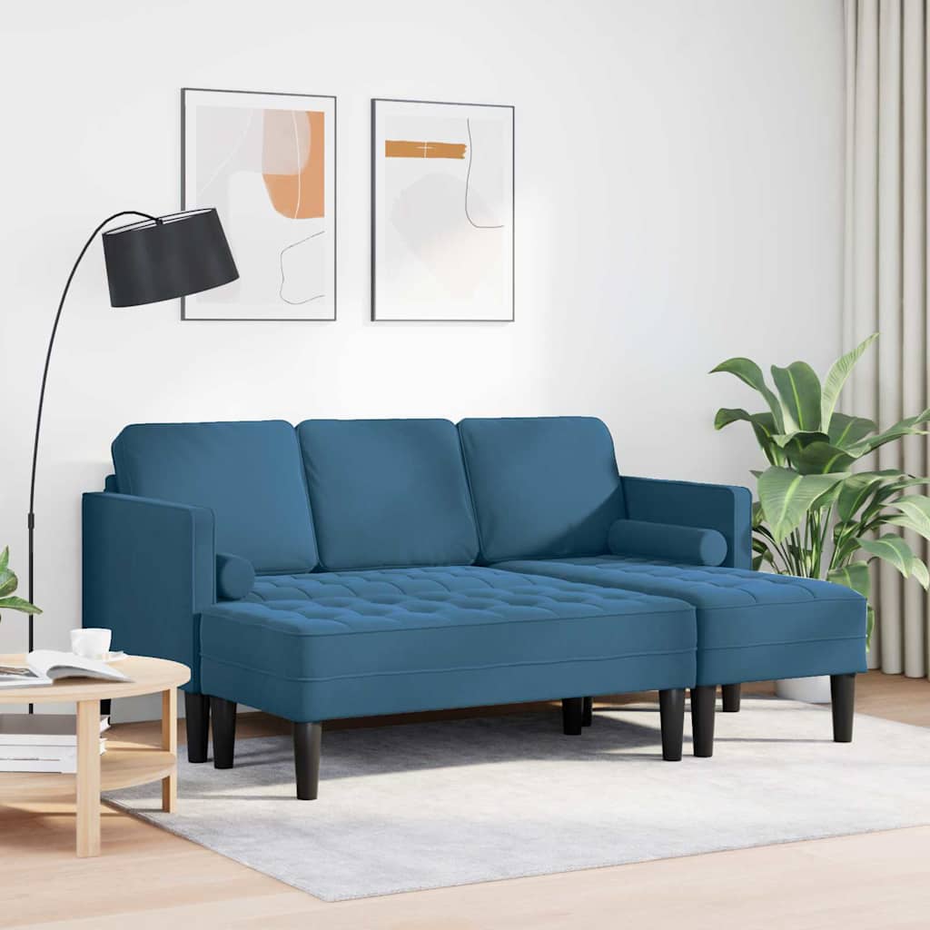 Set di divani 2 pcs Blu 173 x 131 x 67 cm Velluto