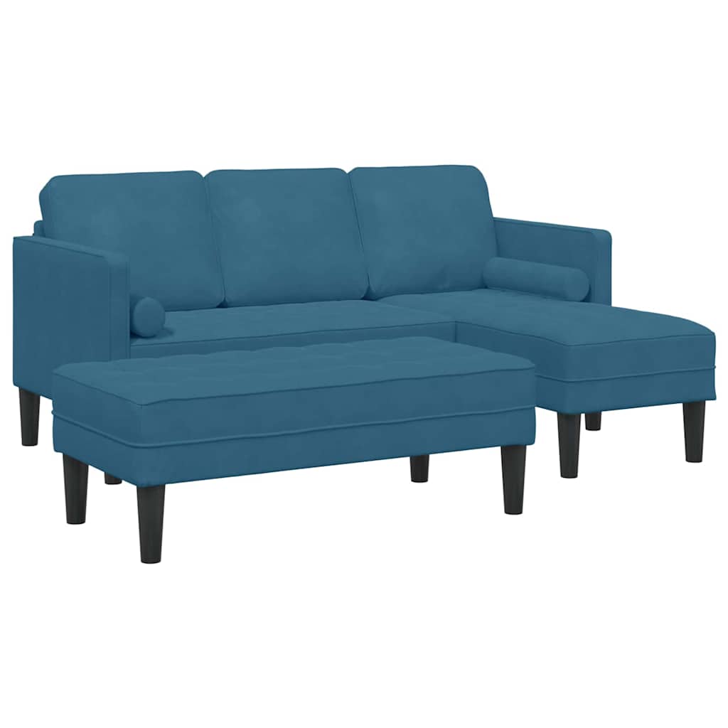 Set di divani 2 pcs Blu 173 x 131 x 67 cm Velluto