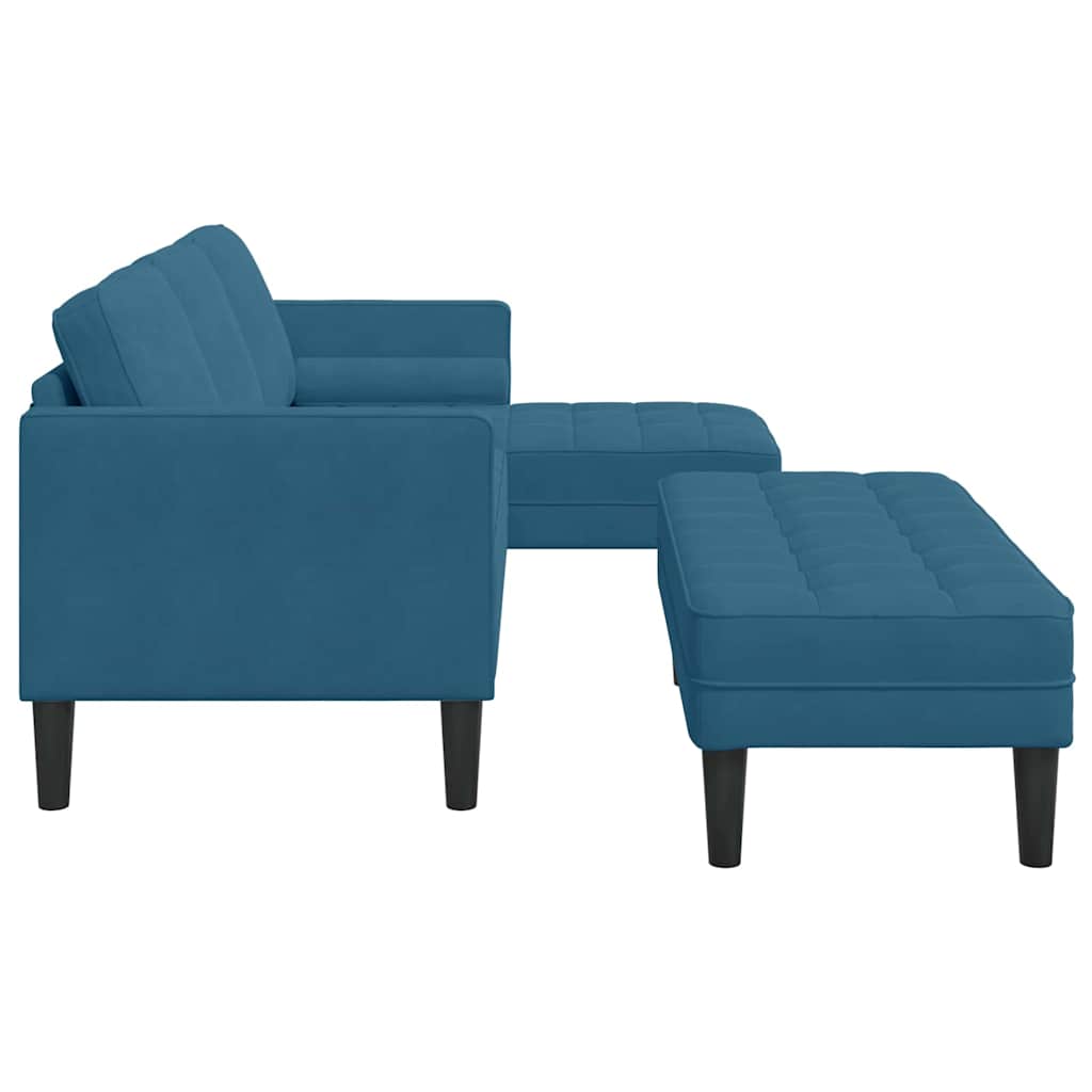 Set di divani 2 pcs Blu 173 x 131 x 67 cm Velluto