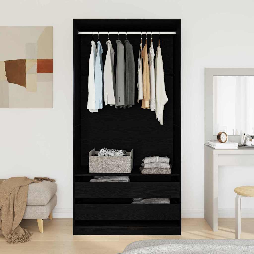 Guardaroba Rovere nero 100 x 50 x 200 cm Legno multistrato
