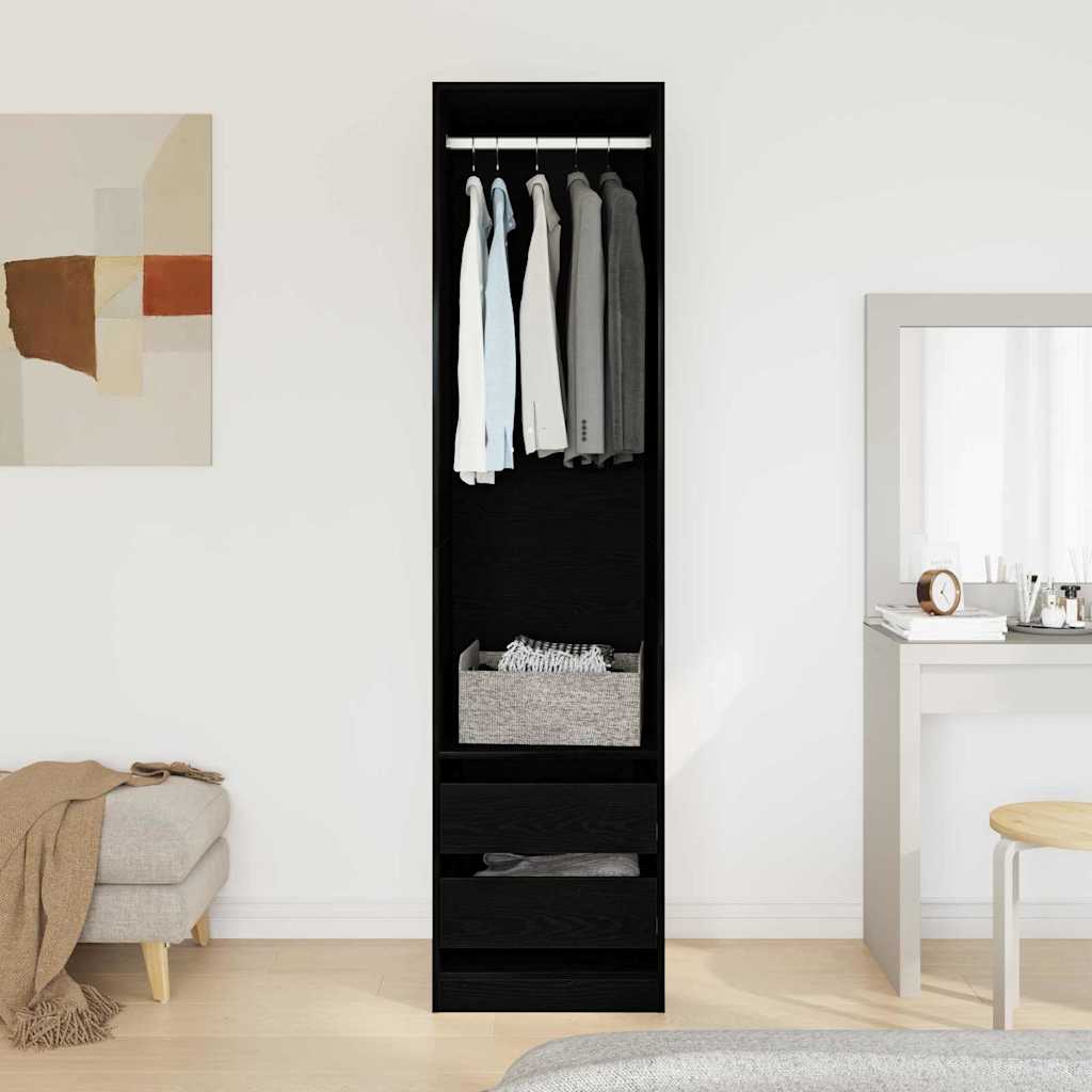 Guardaroba Rovere nero 50 x 50 x 200 cm Legno multistrato