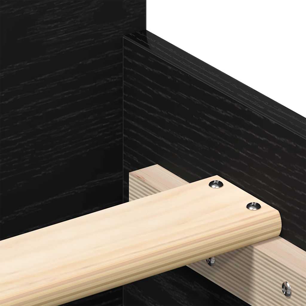 Giroletto senza Materasso Rovere Nero 120x190 cm Truciolato | homemem39
