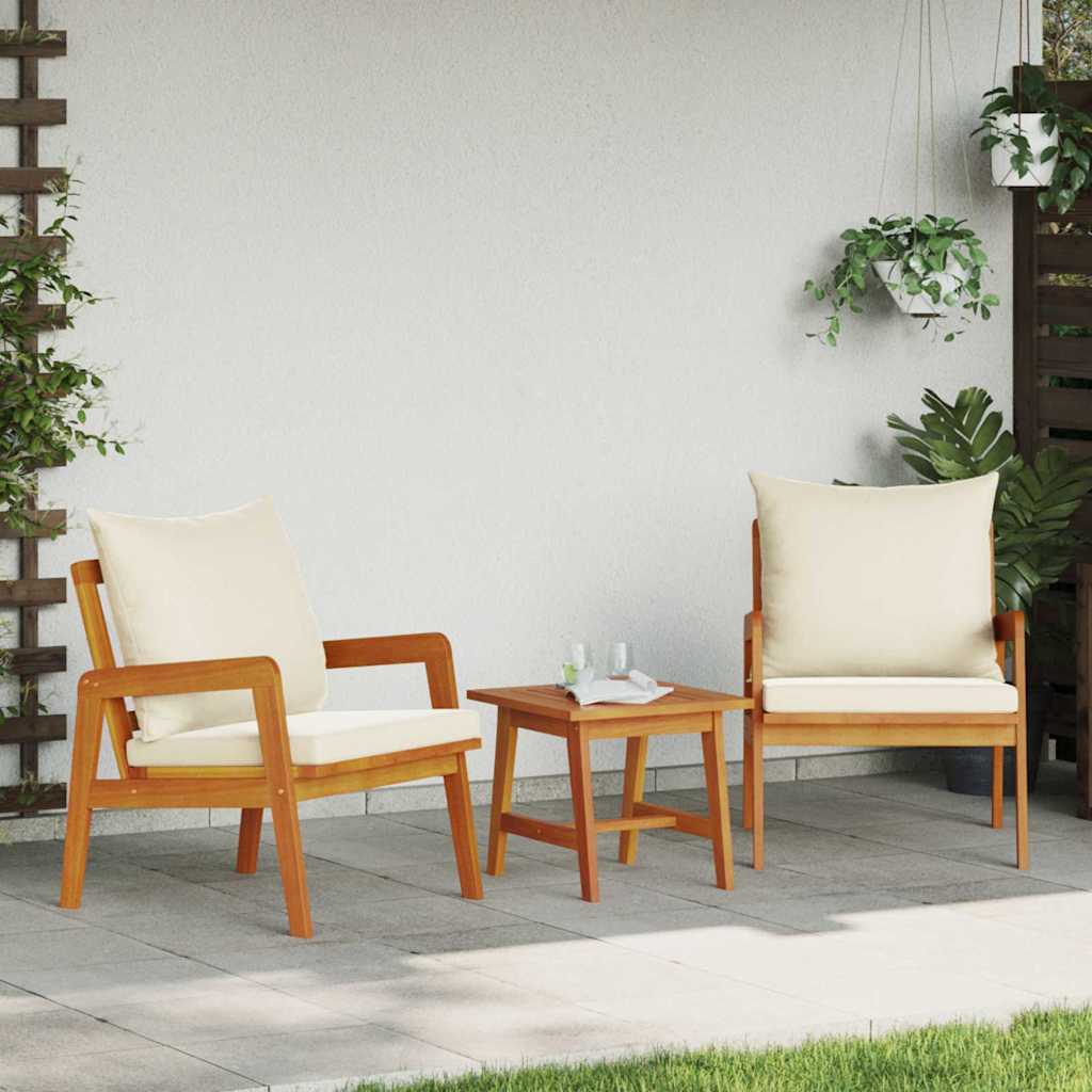 Sedia da Giardino 2 pcs Marrone Legno massello di acacia