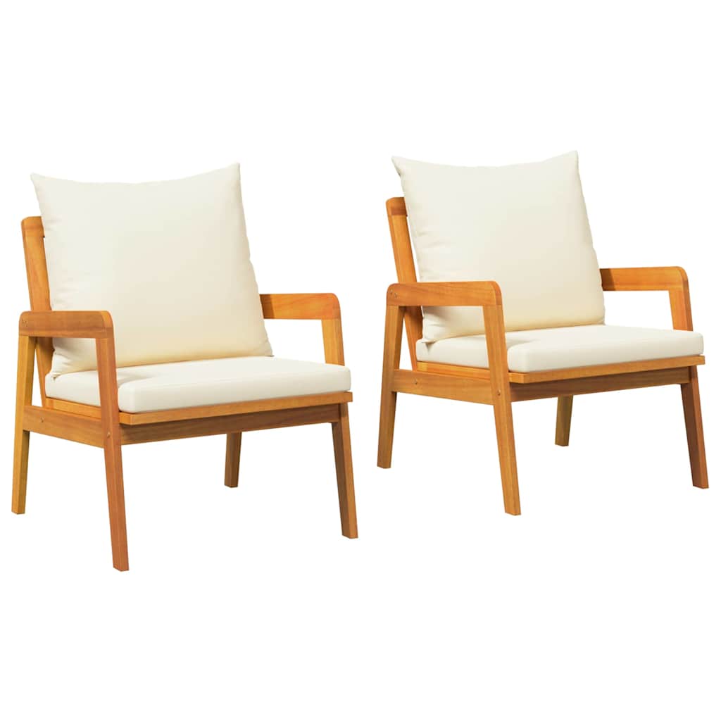 Sedia da Giardino 2 pcs Marrone Legno massello di acacia