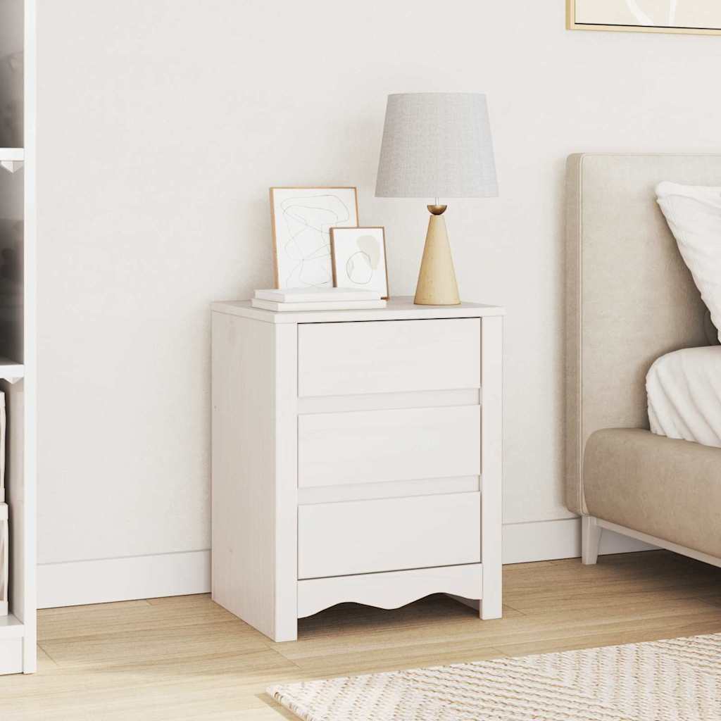 Armadio da Notte con cassetto Drammen Bianco 45 x 35 x 56 cm