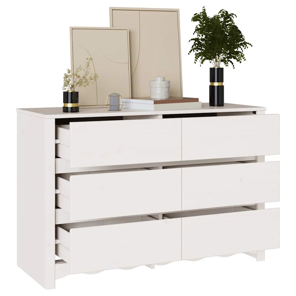 Comodino con cassetto Drammen Bianco 111 x 43 x 73.5 cm